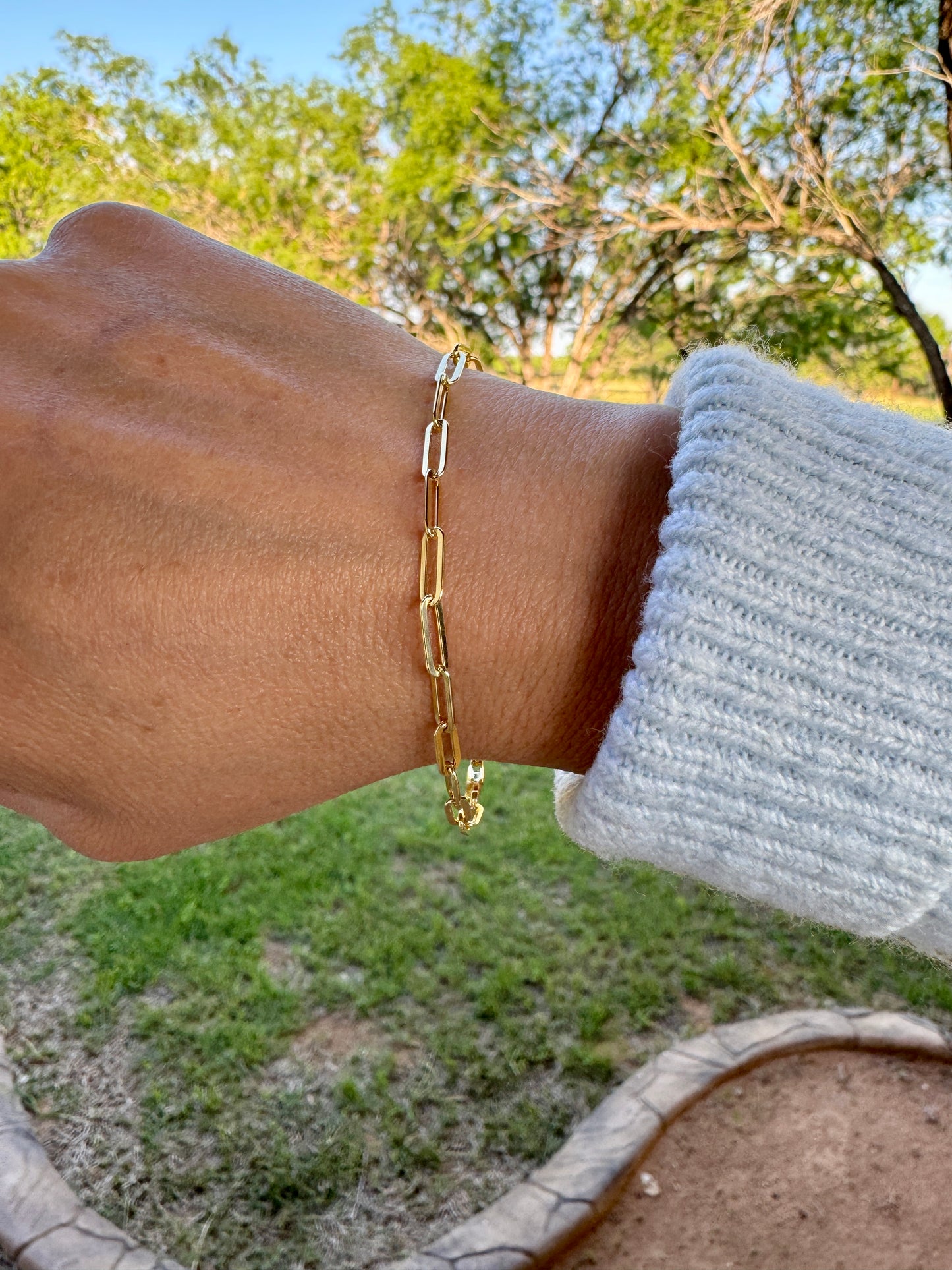 Paper Clip Bracelet A 18karat gold over Sterling Silver