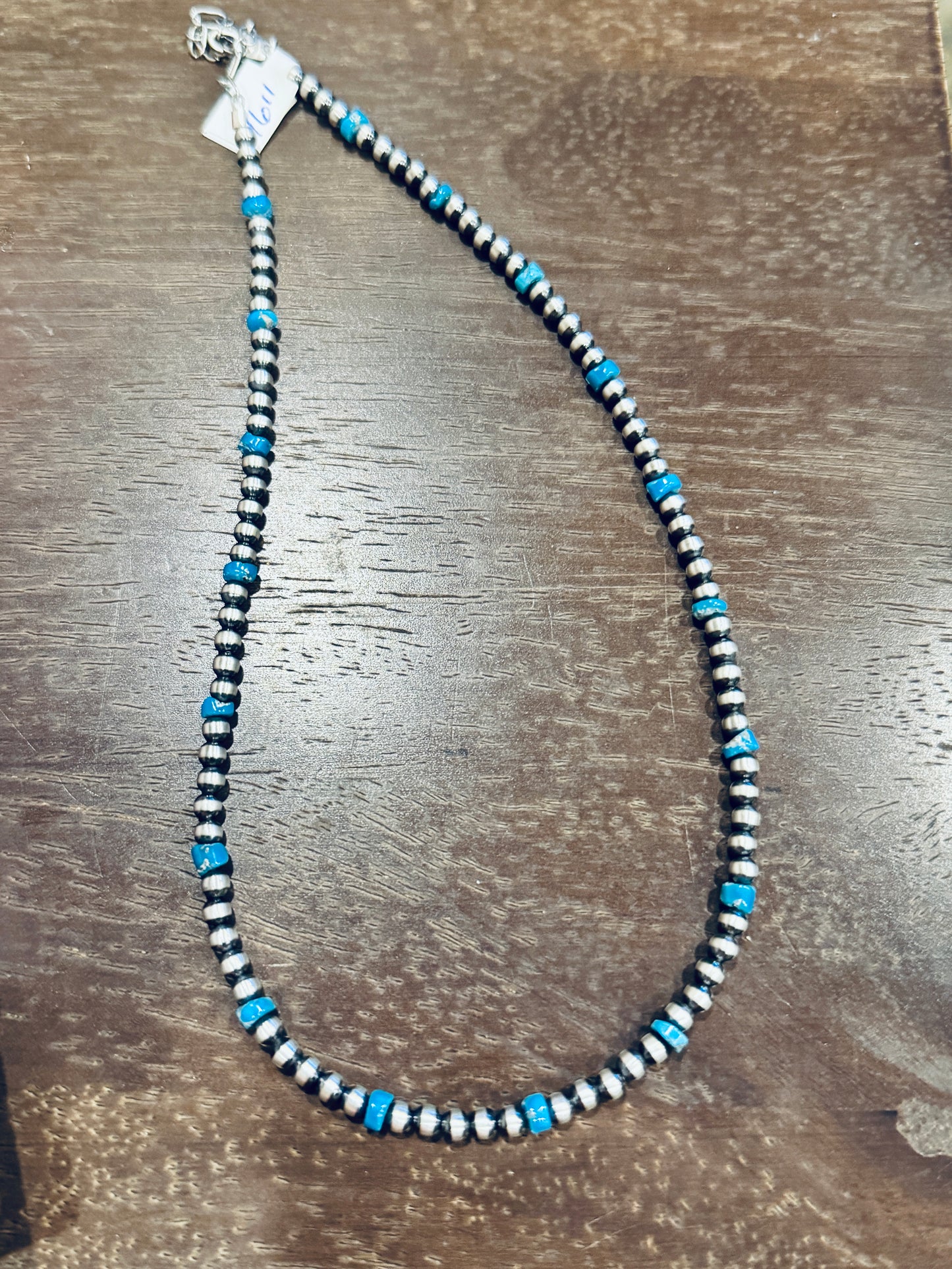 4mm + Turquoise 16” Necklace