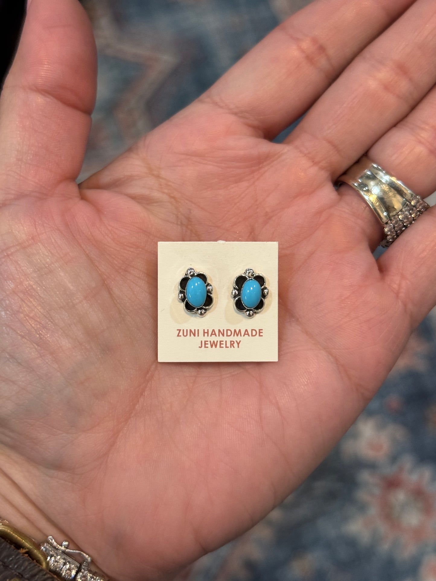 Zuni oval Turquoise Earrings