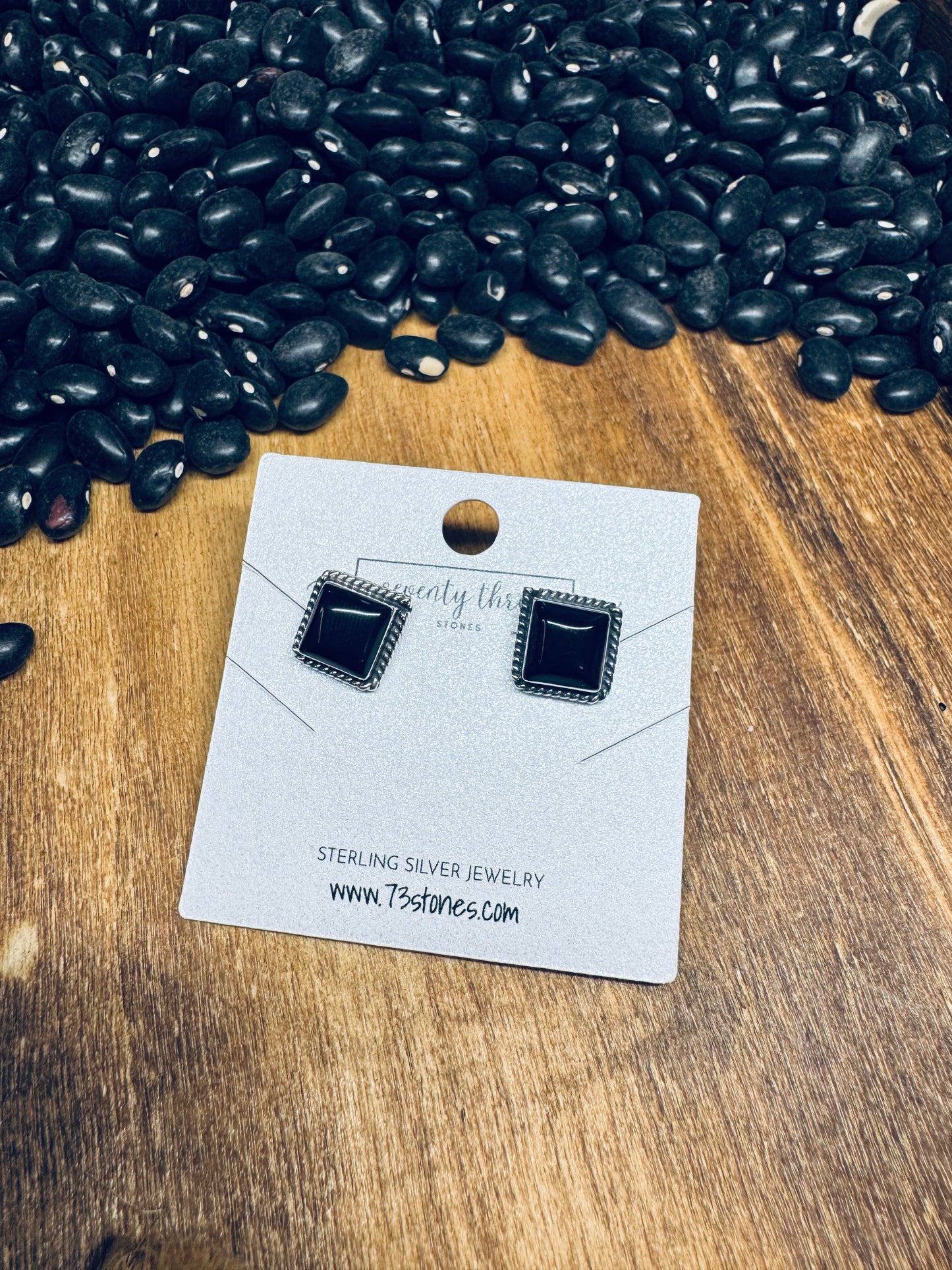 Black onyx Square Stud