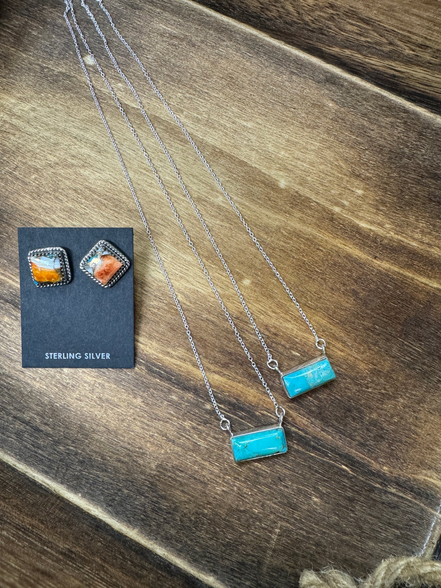 Kingman Turquoise 3/4” Bar Necklace (18”)