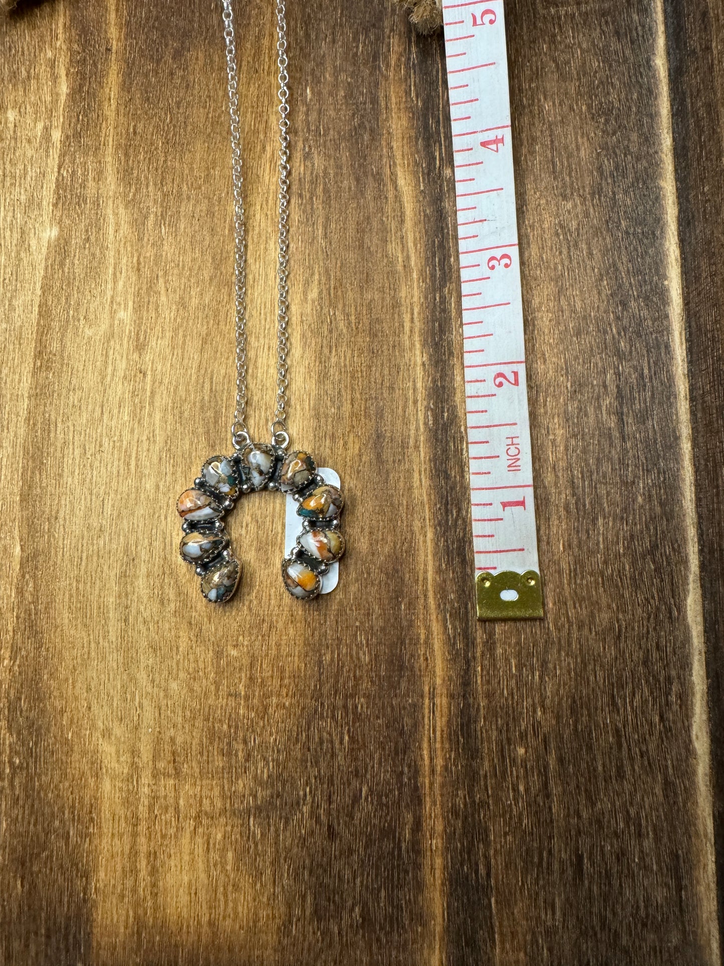 18” Spiny Turquoise Naja Pendant on silver chain