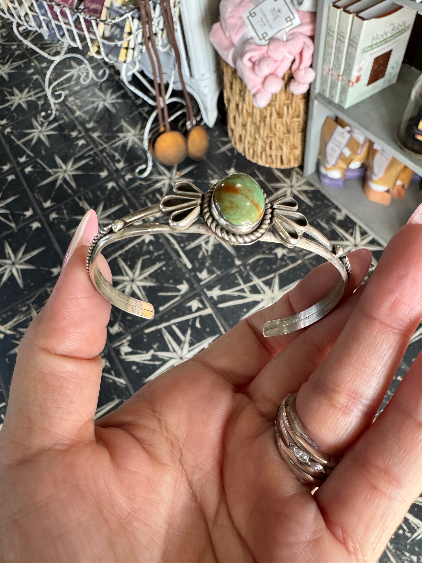 Vintage Green Turquoise Cuff