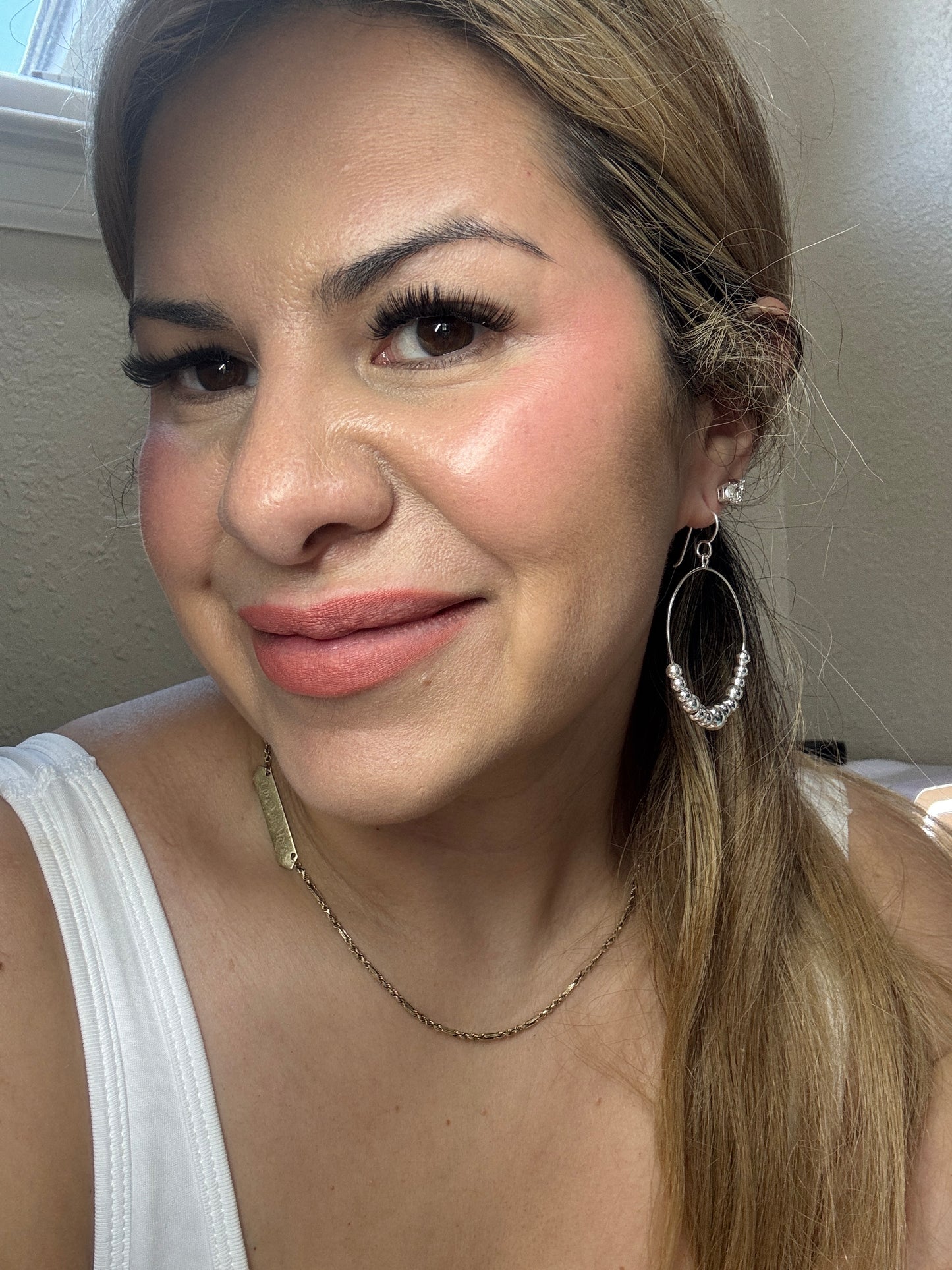 2” Silver Hoops with sterling pearls