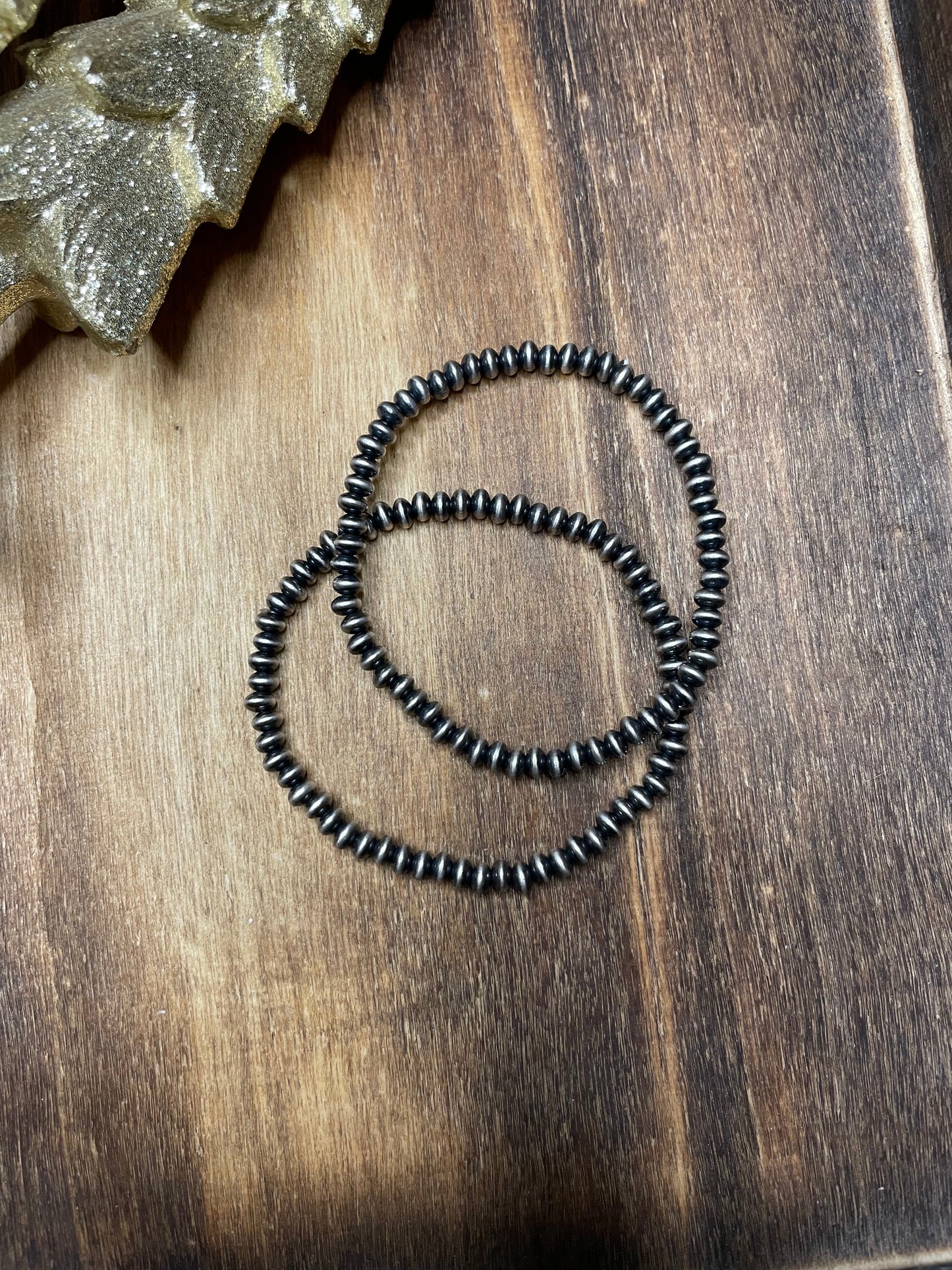 Saucer Navajo Pearls Bracelet (Stretchy) Available in 3mm up to 9mm