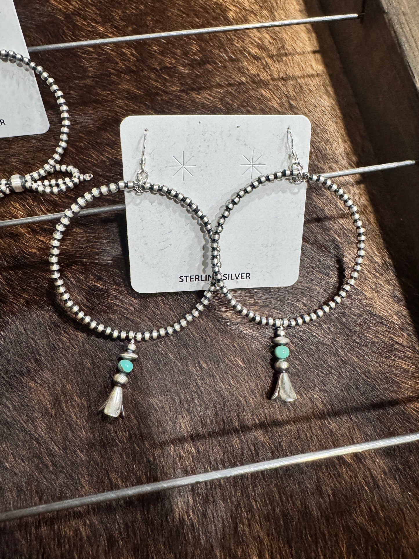 4mm Round Hoops with Squash blossom