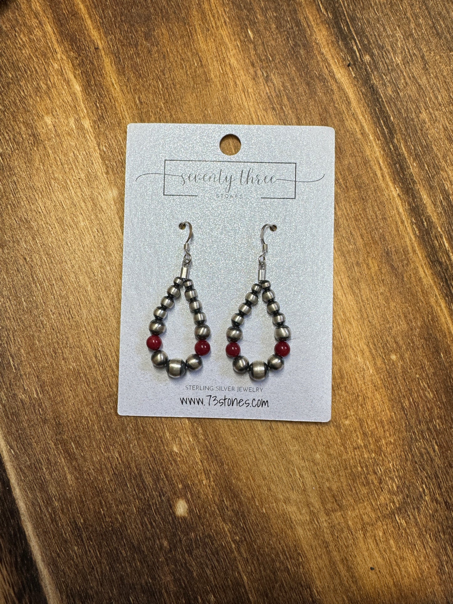 4mm Navajo Pearl tear drop red Coral