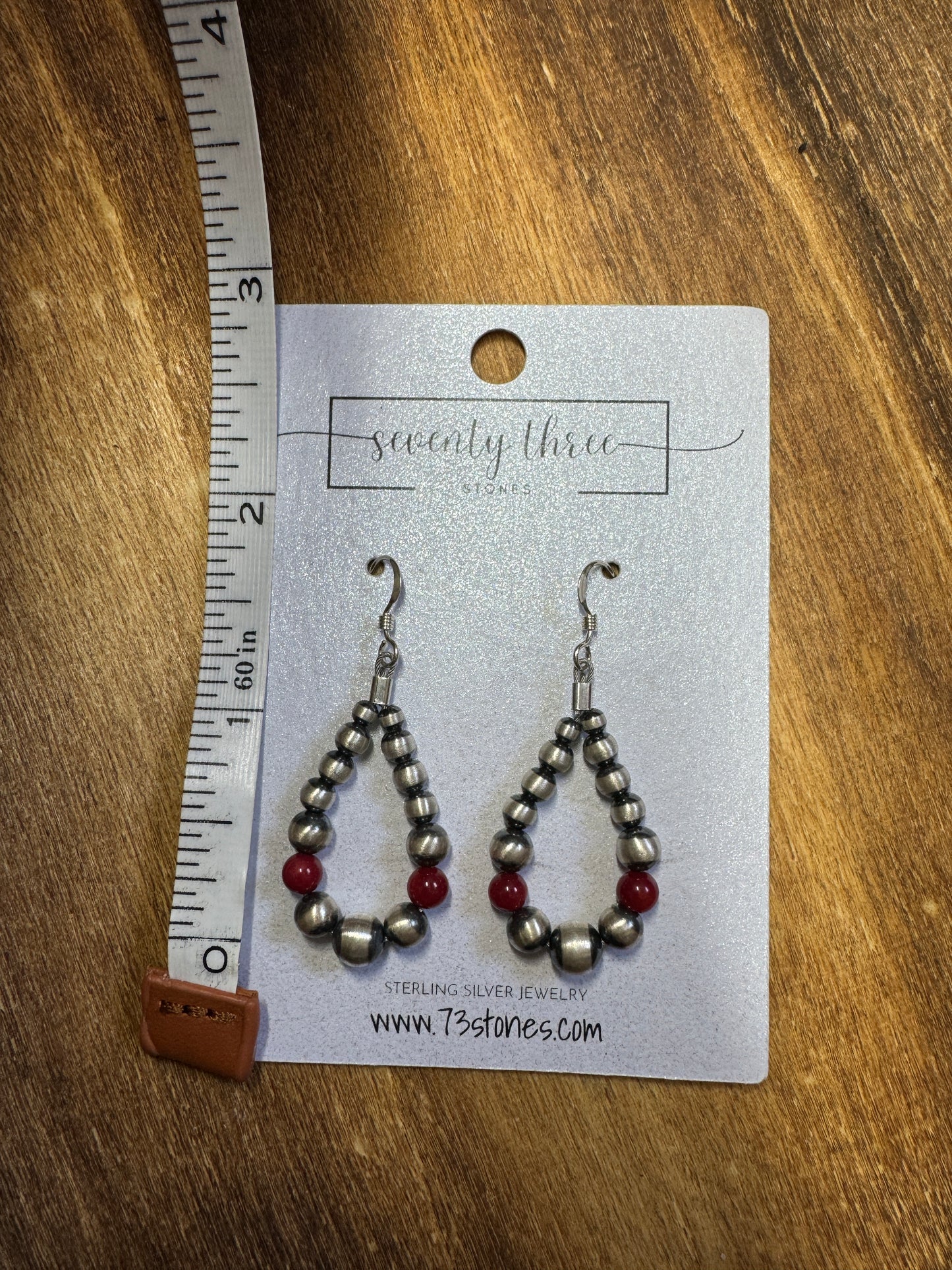 4mm Navajo Pearl tear drop red Coral