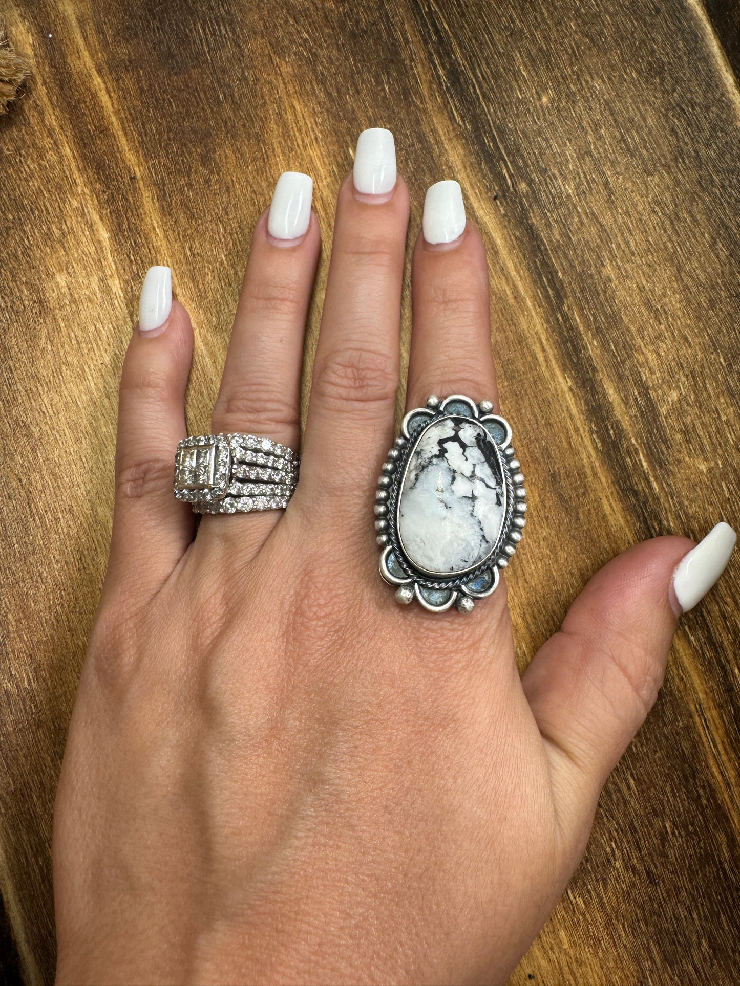 White Buffalo adjustable ring