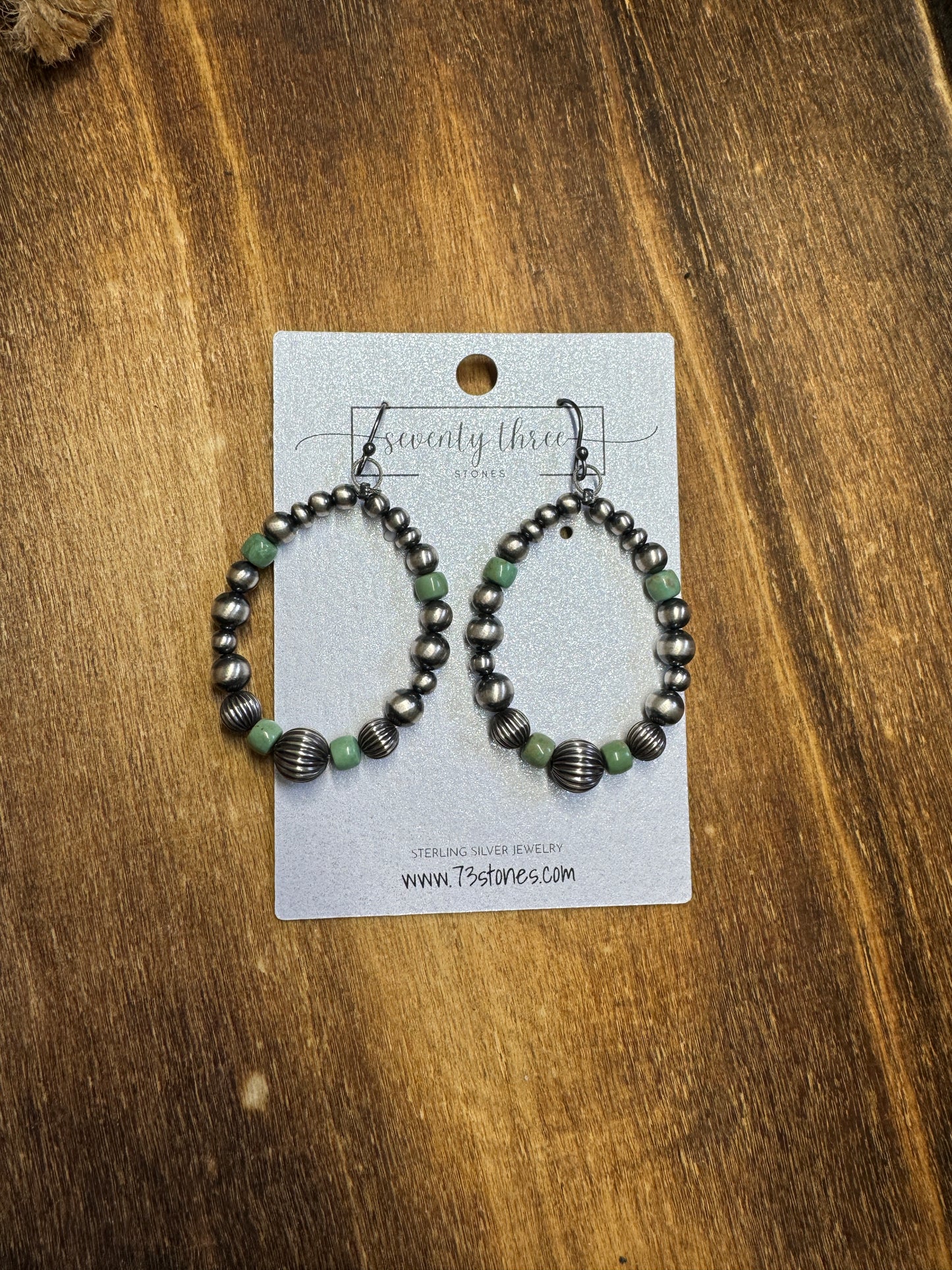 4mm teardrops 2.5” w/ sonoran turquoise