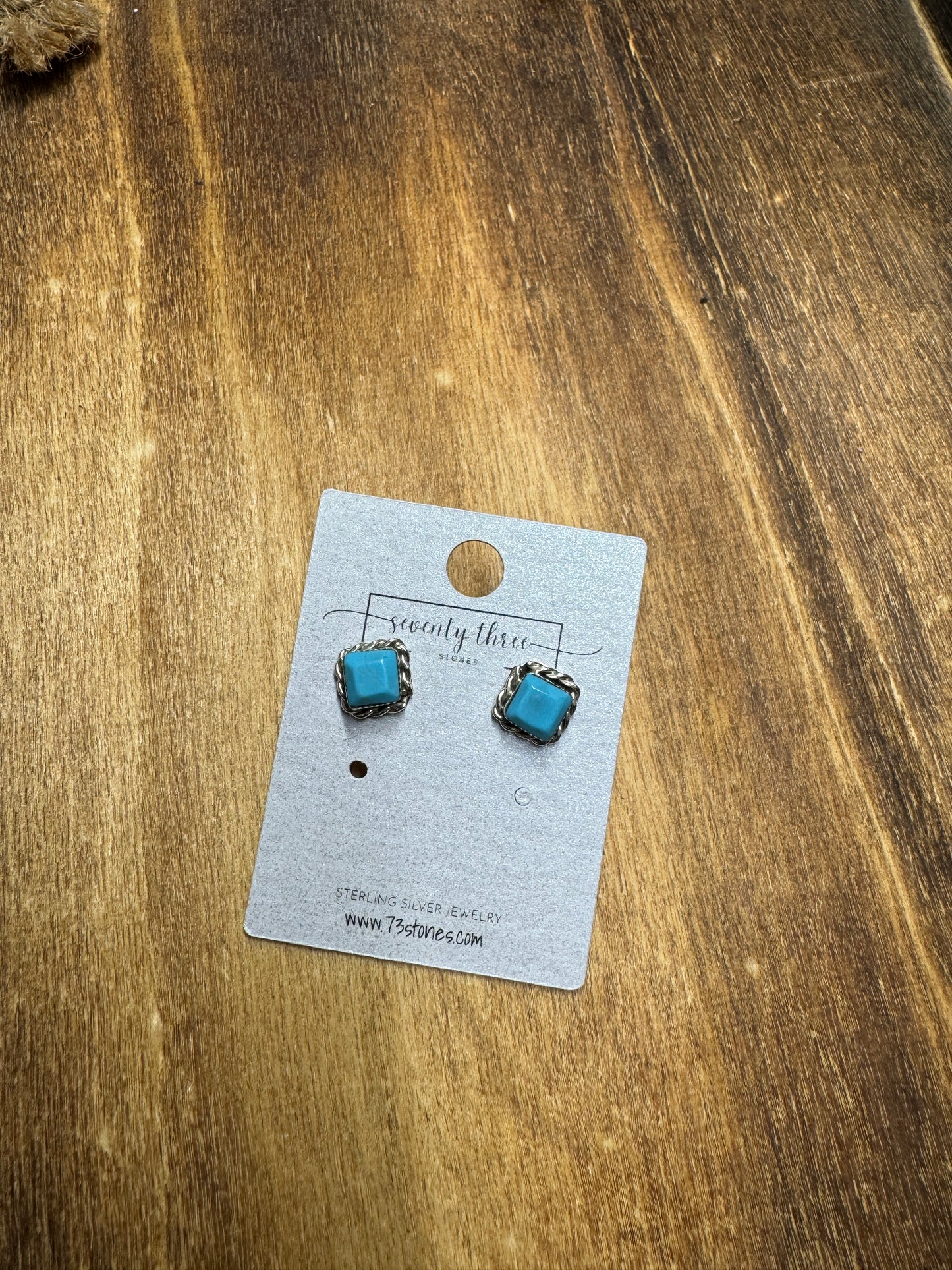 The Turquoise Square Mini Stud A
