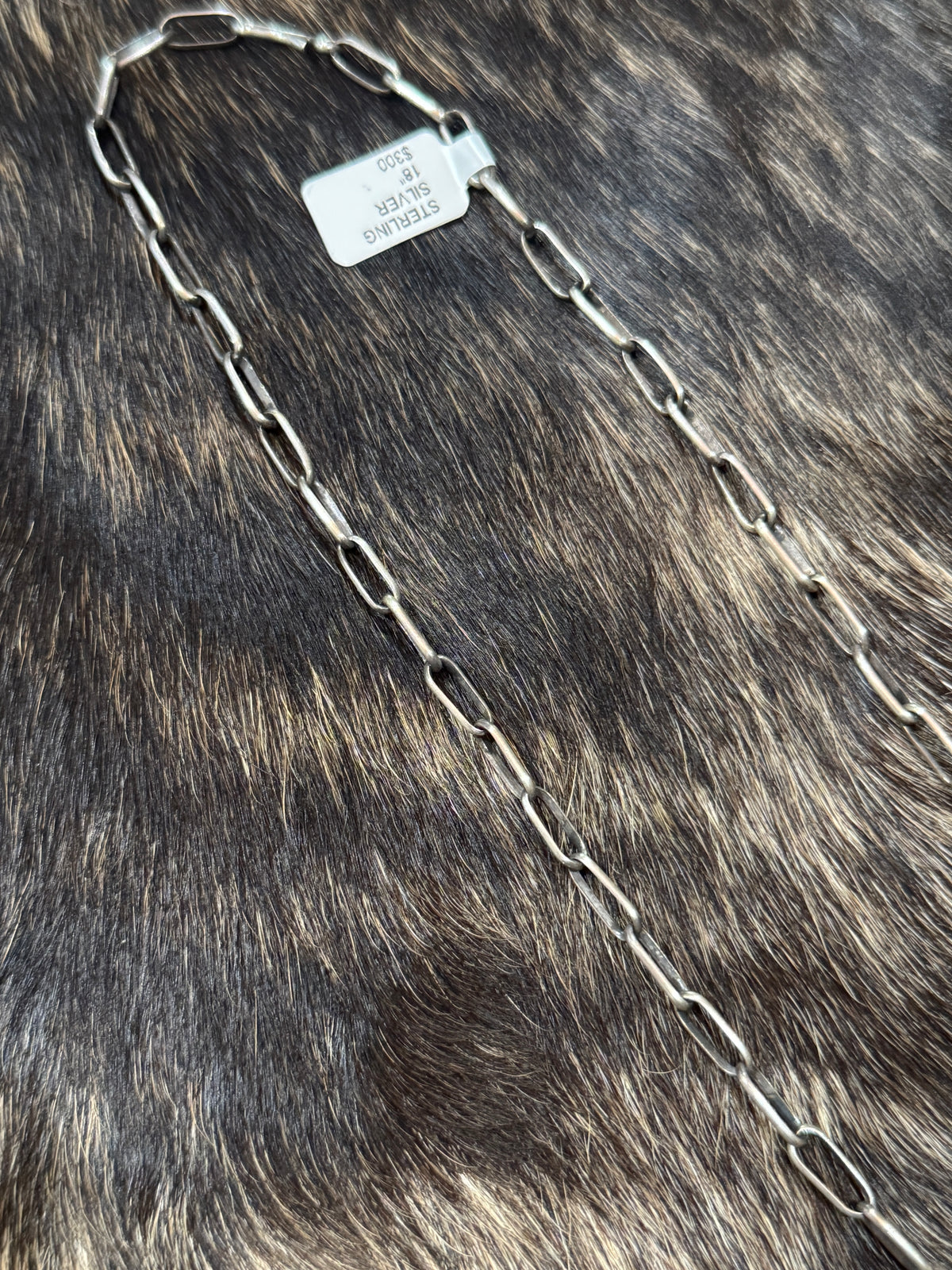Handmade sterling paperclip chain 18”