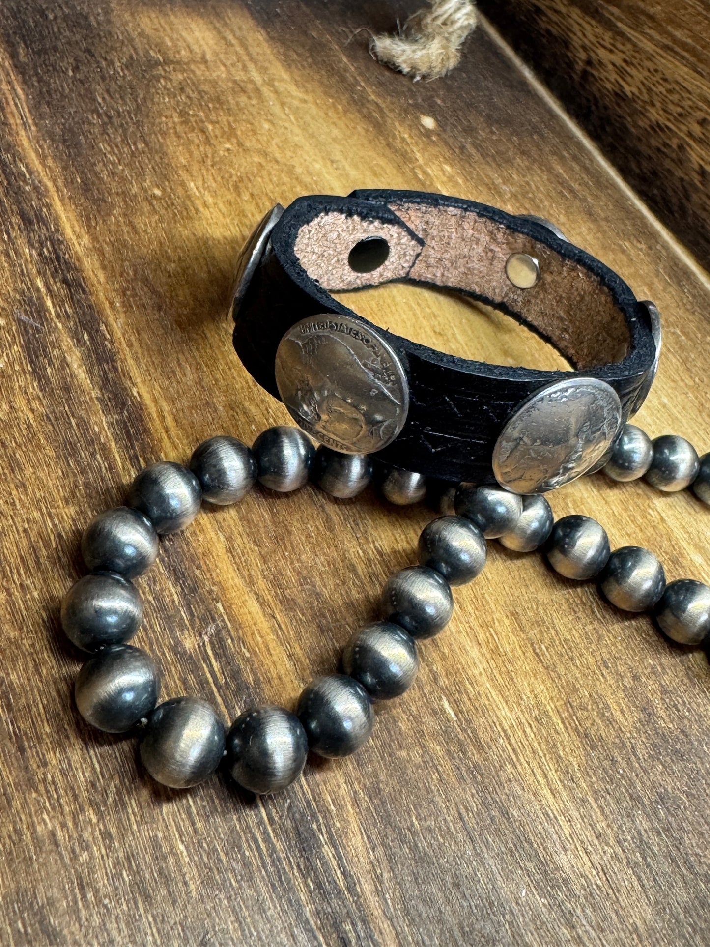 Leather Bracelet Nickel Black