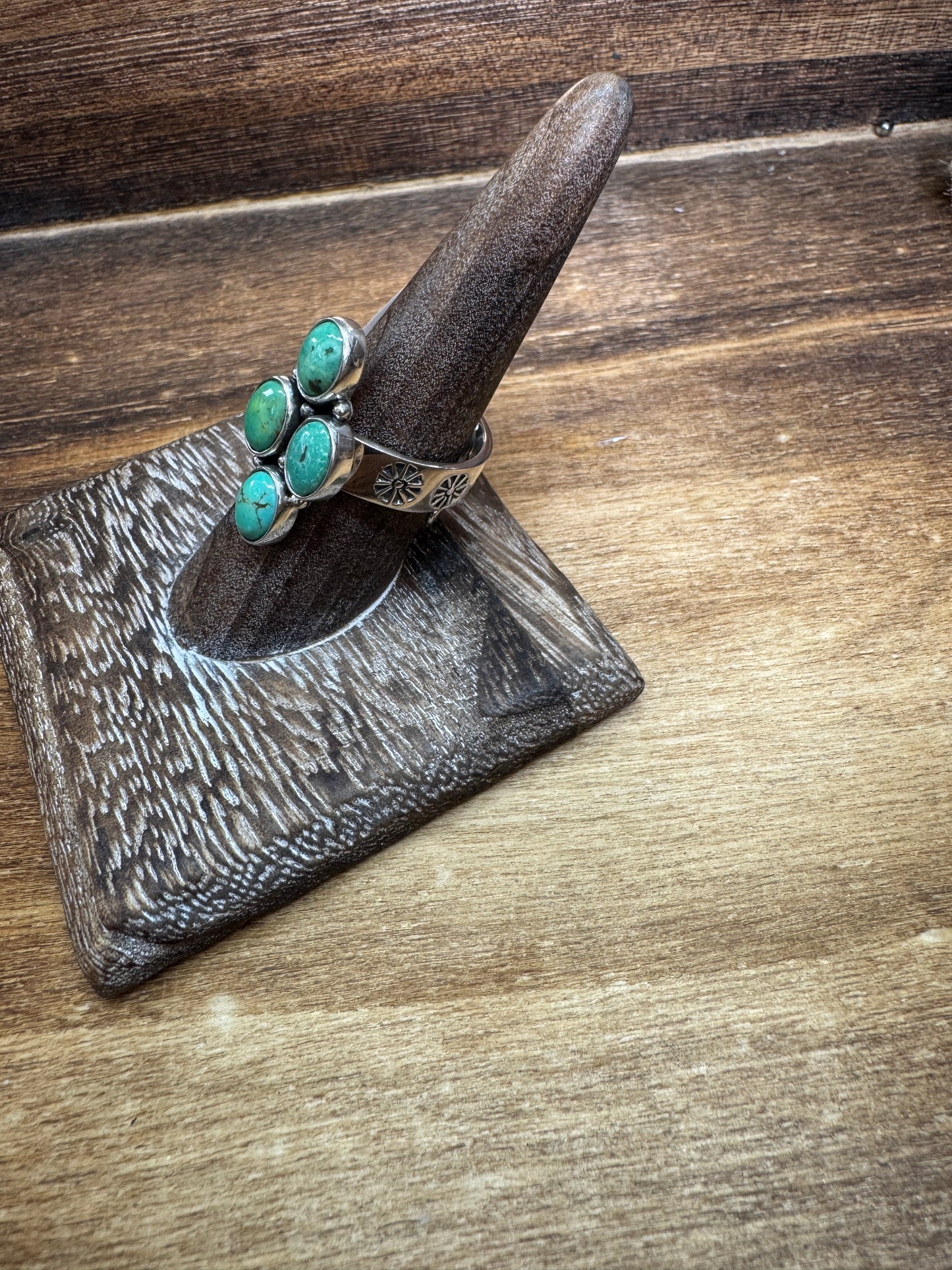 Adjustable Turquoise Ring 4 Stone