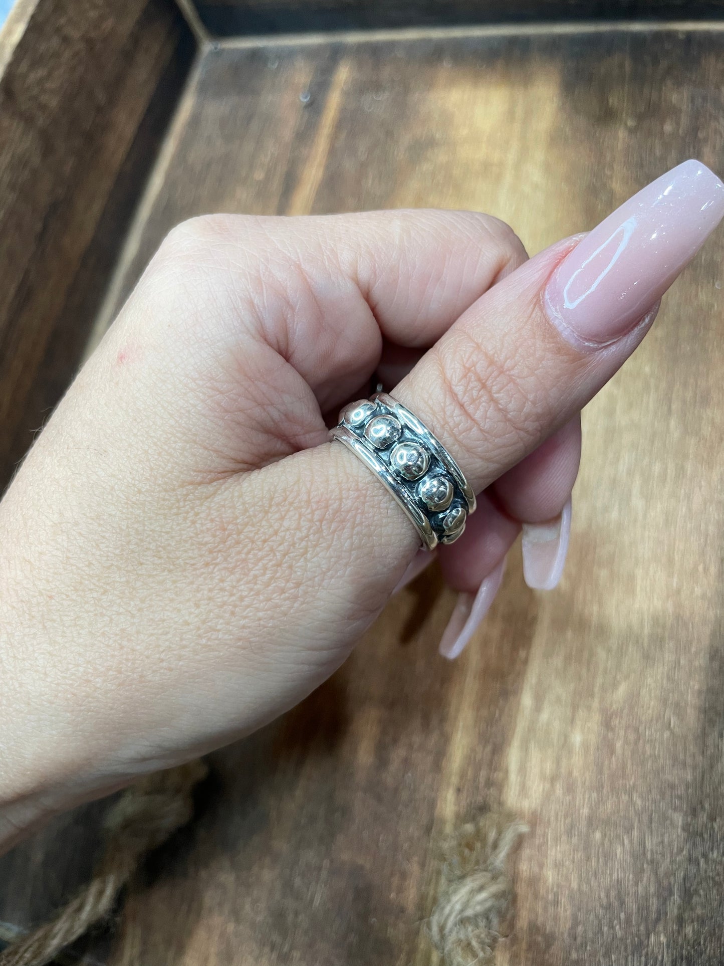 Stacker Rings - large silver ball 9mm band