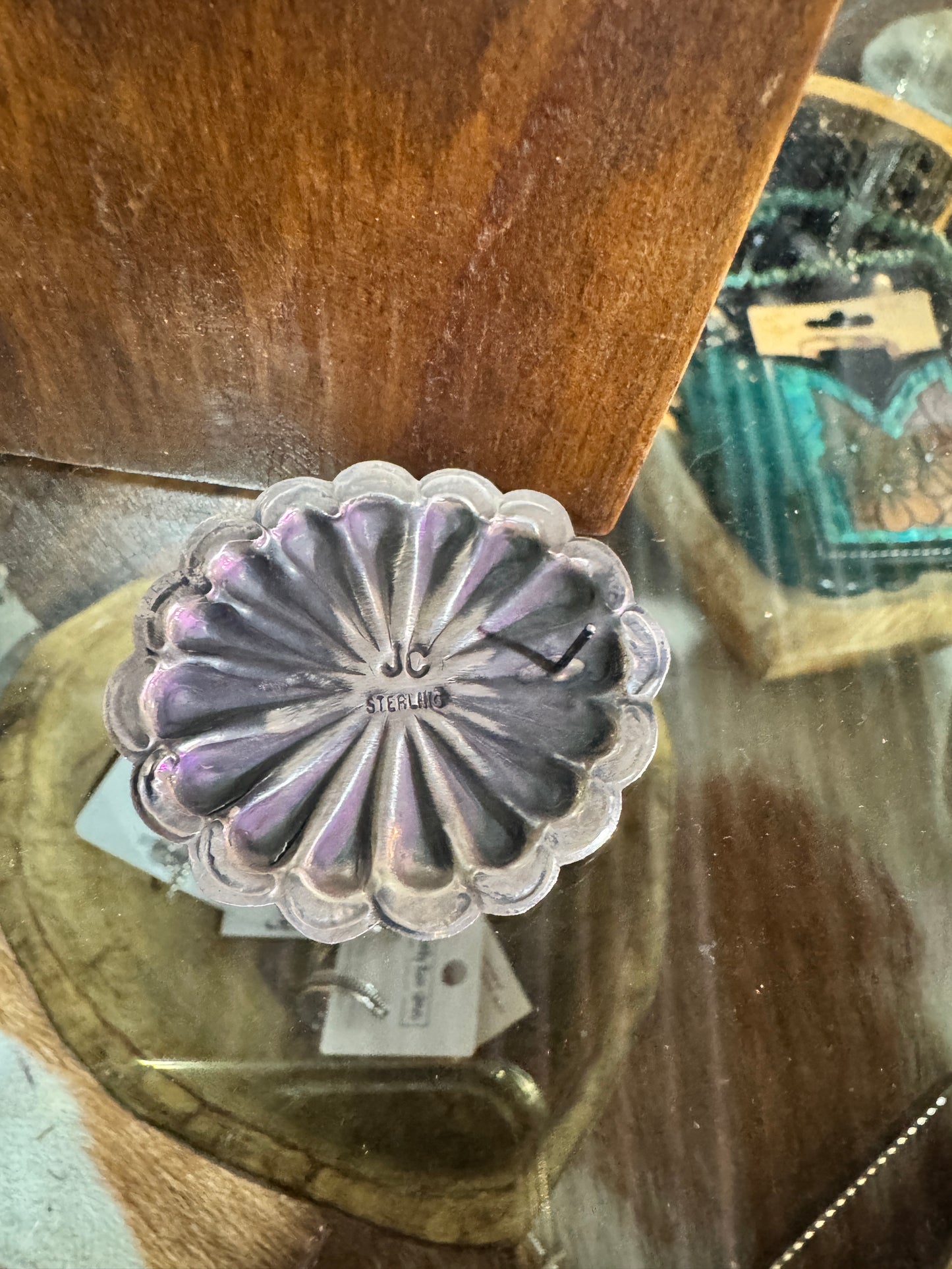 2” Sterling Concho with Orange Spiny Oyster