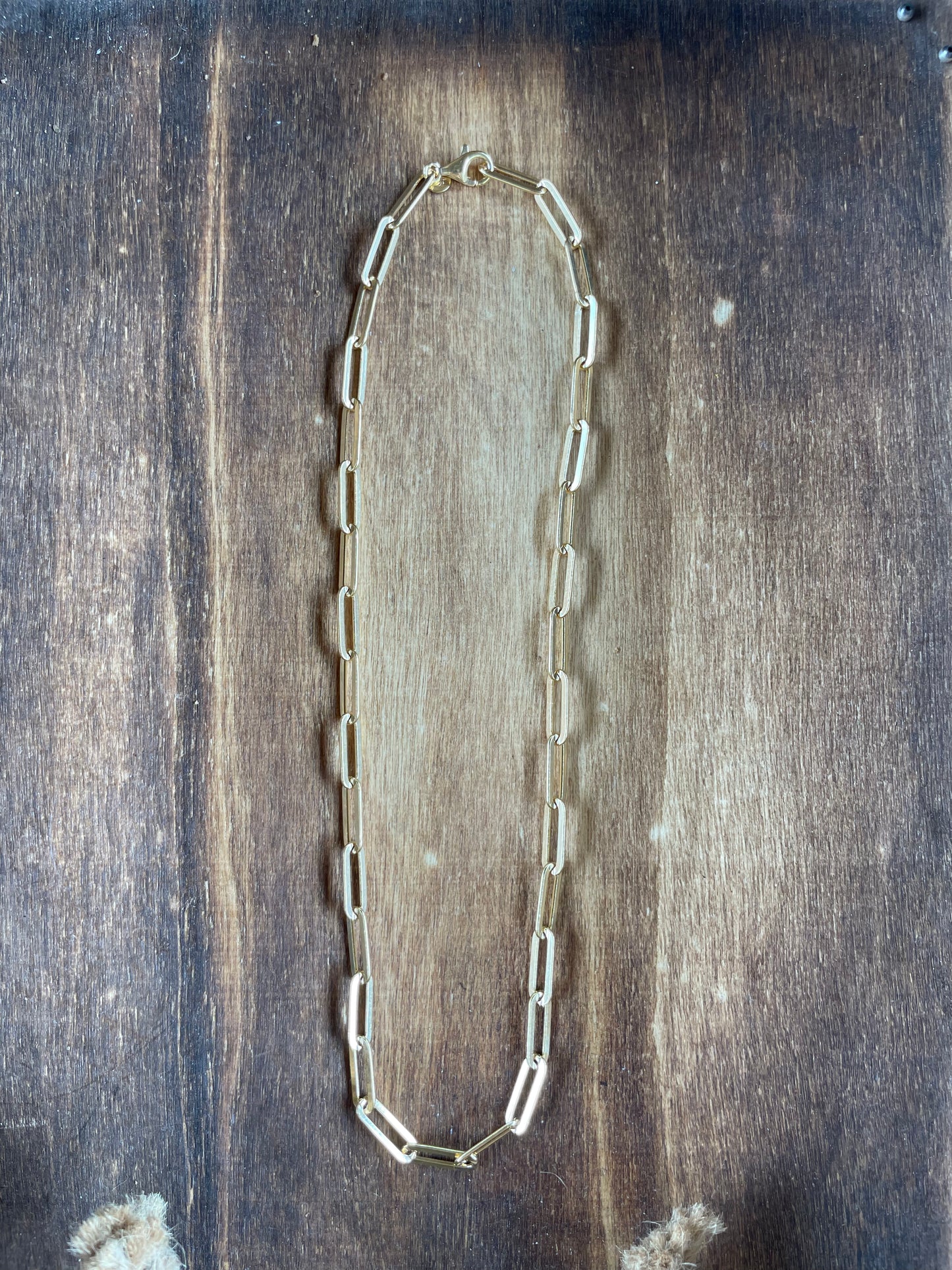 16” gold 13mm paper clip necklace