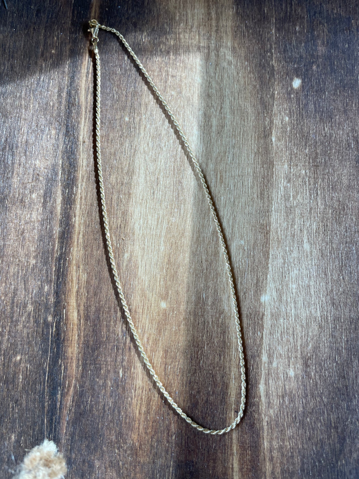 16” 18k over sterling rope chain