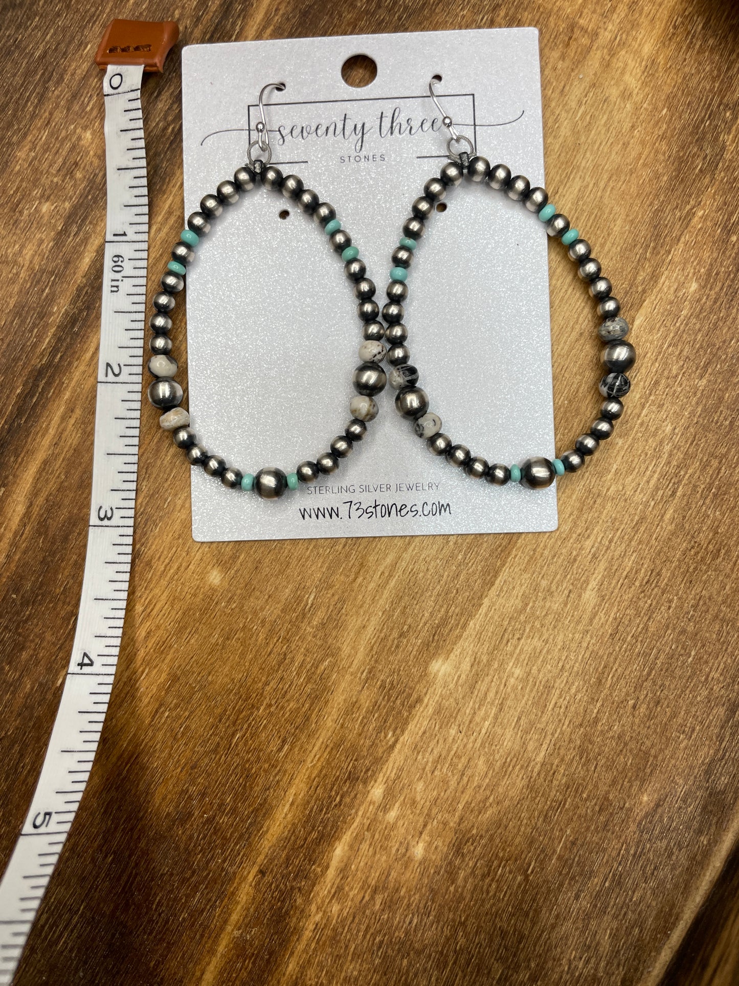 White Buffalo and Turquoise Earrings