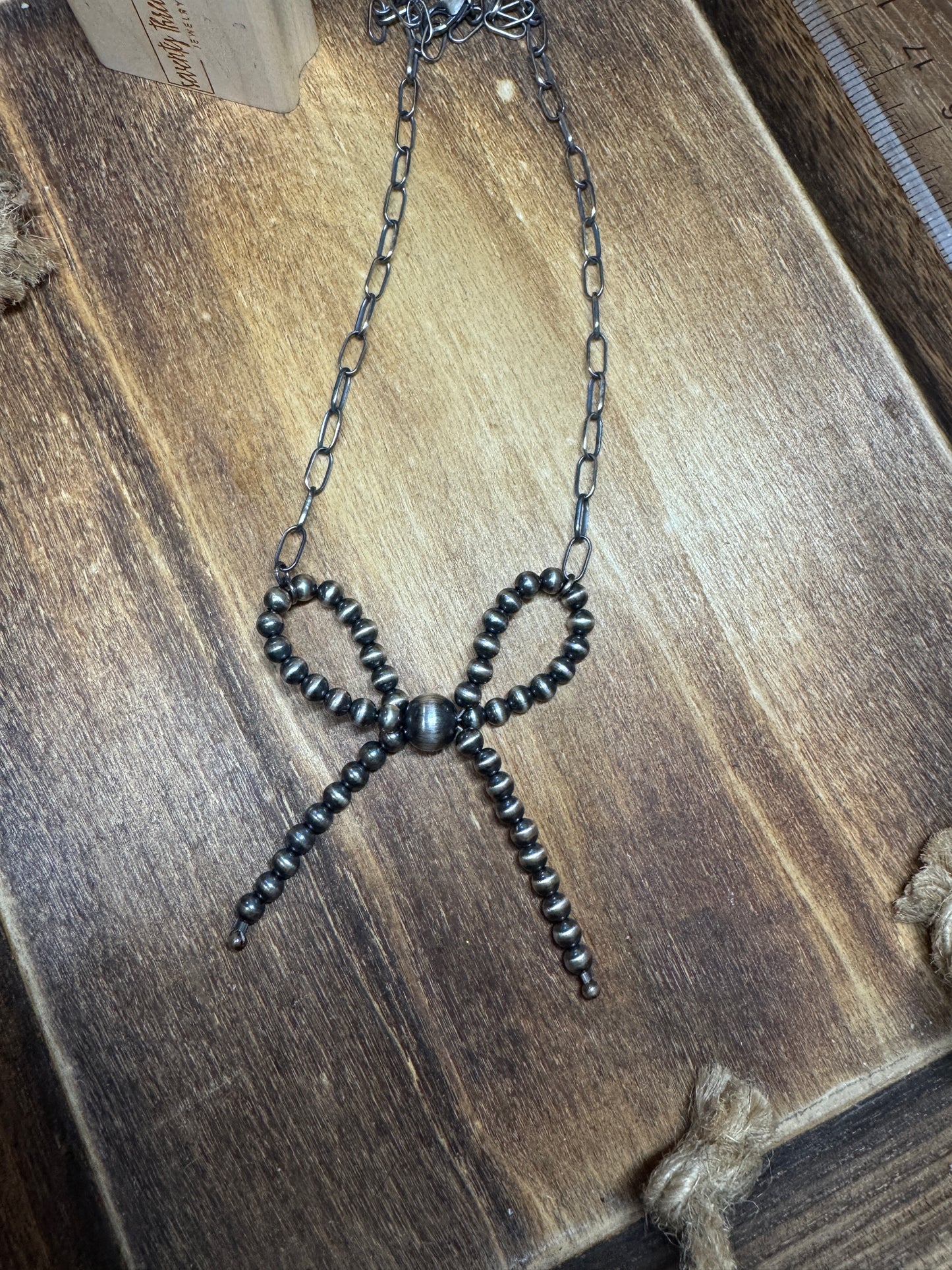 21” Bow Necklace 5mm on Paperclip chain