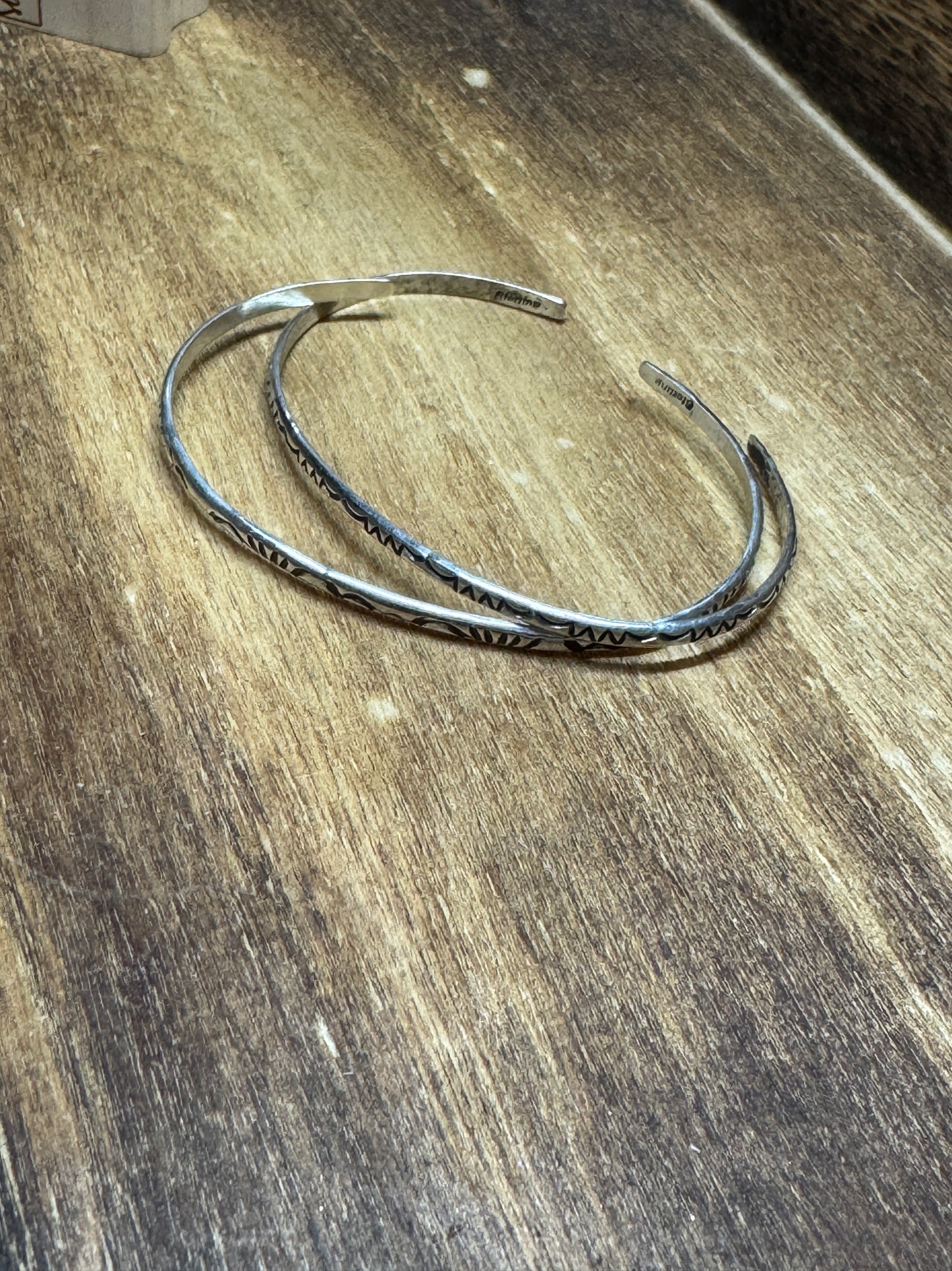 Single Sterling Silver Stamped Stacker Cuff