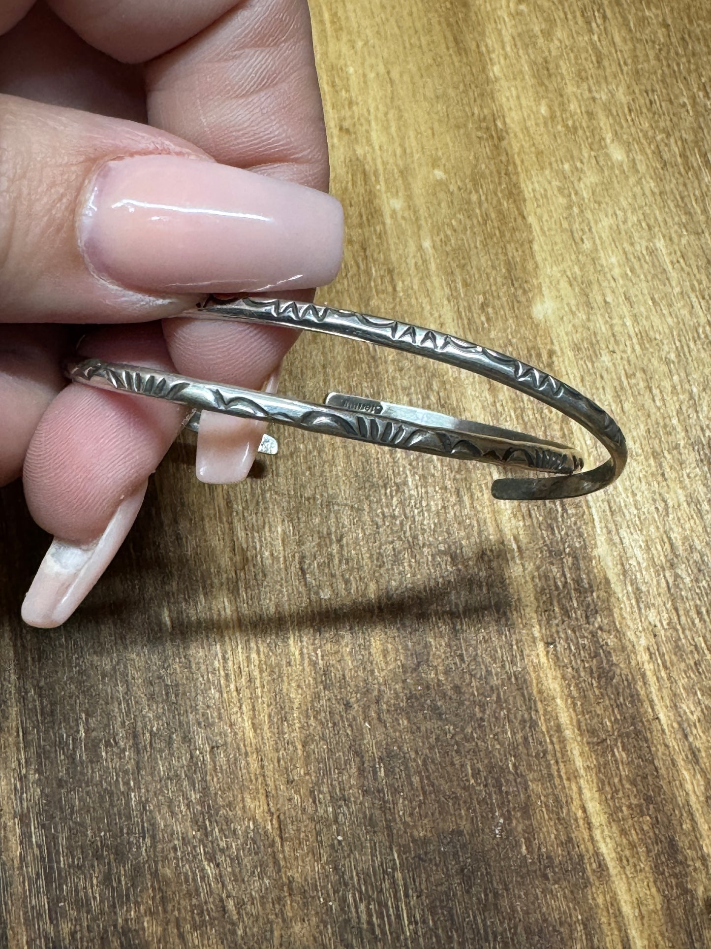 Single Sterling Silver Stamped Stacker Cuff
