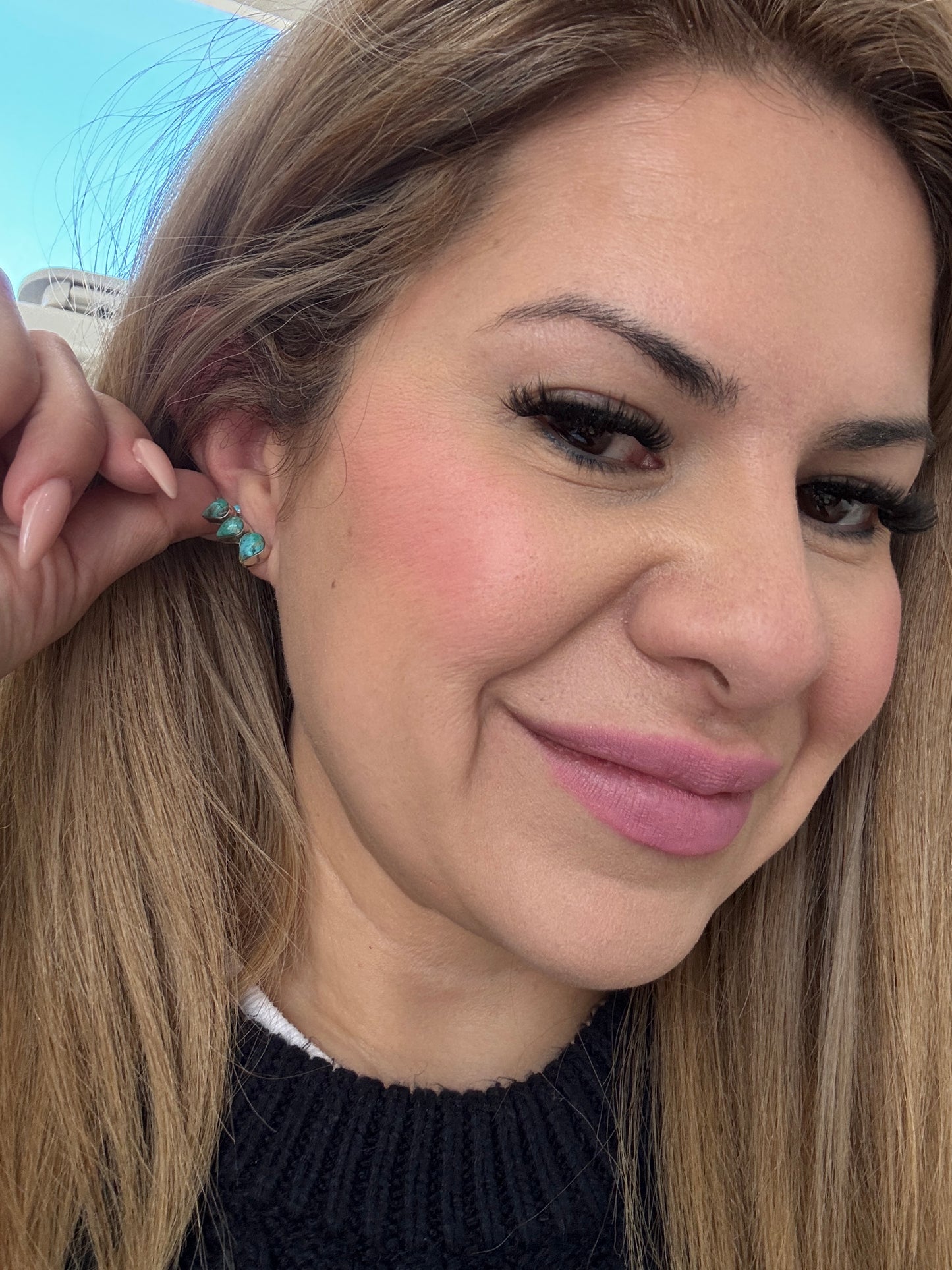3/4" Turquoise Ear Climbers