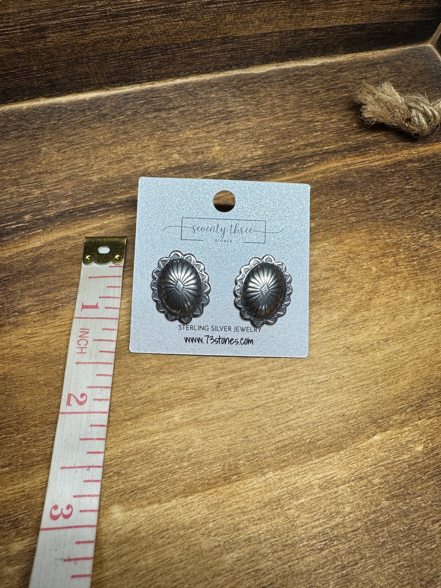 The Stamped Oval Concho Stud Earrings