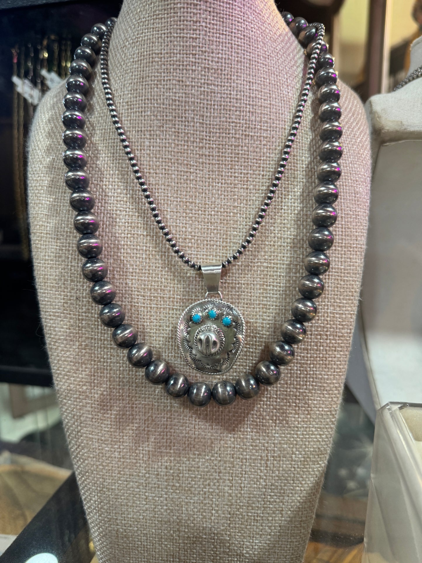 Cowboy Hat Turquoise Pendant