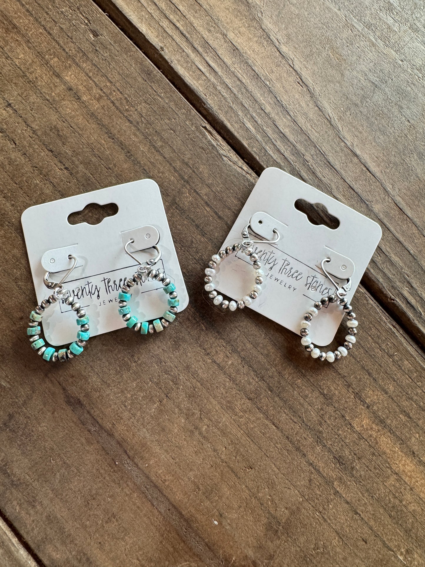 Mini Hoop NP style Turquoise Earrings 1.5”