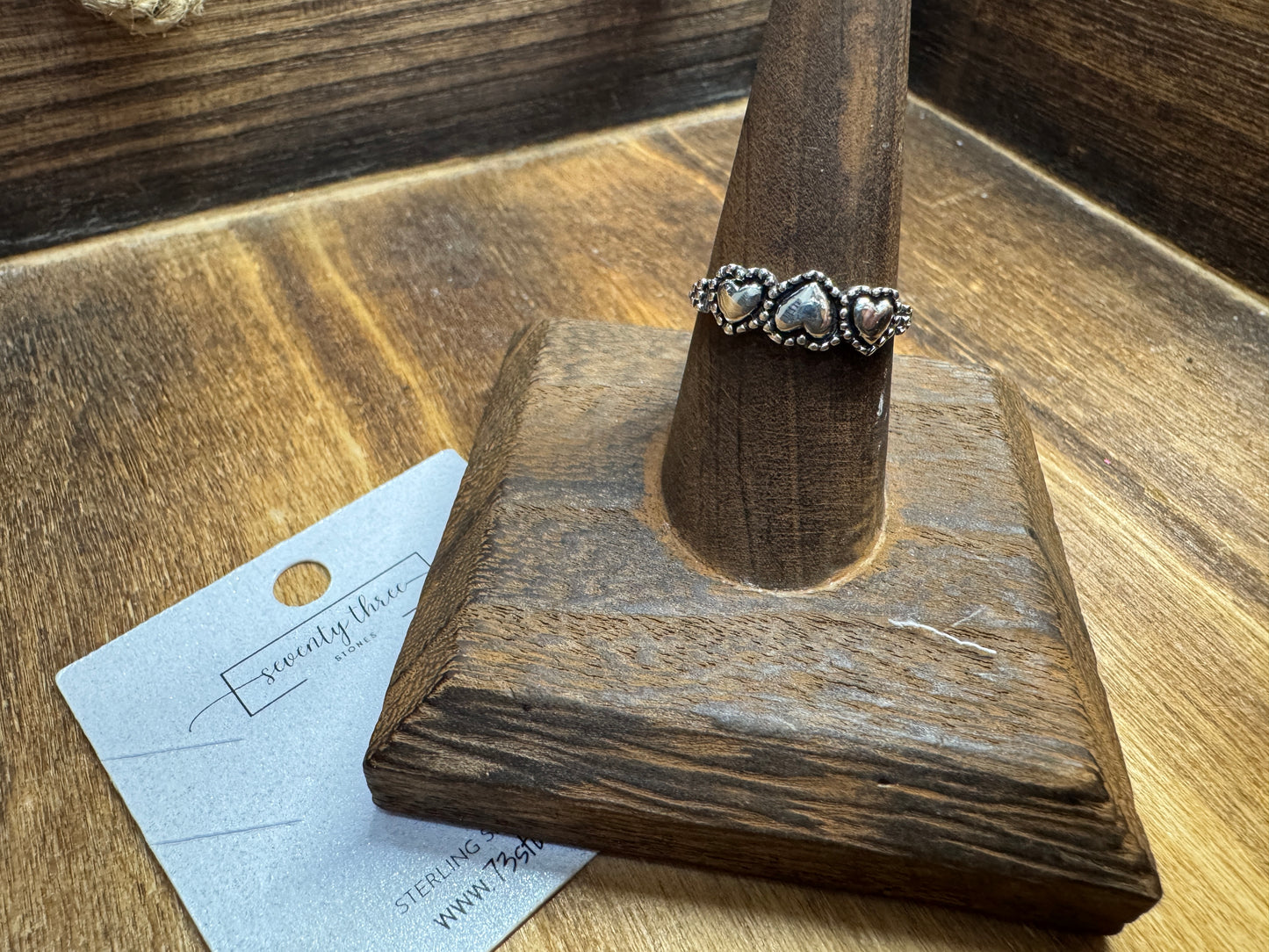 Triple heart ring sterling silver