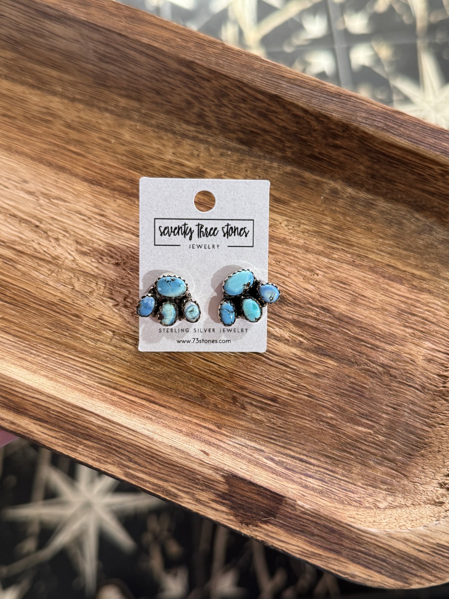 Golden hill 4 stone cluster earrings