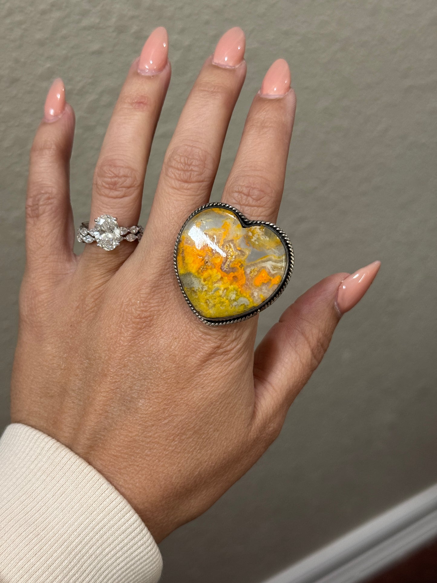 Lantana Ring Adjustable Heart Bumblebee