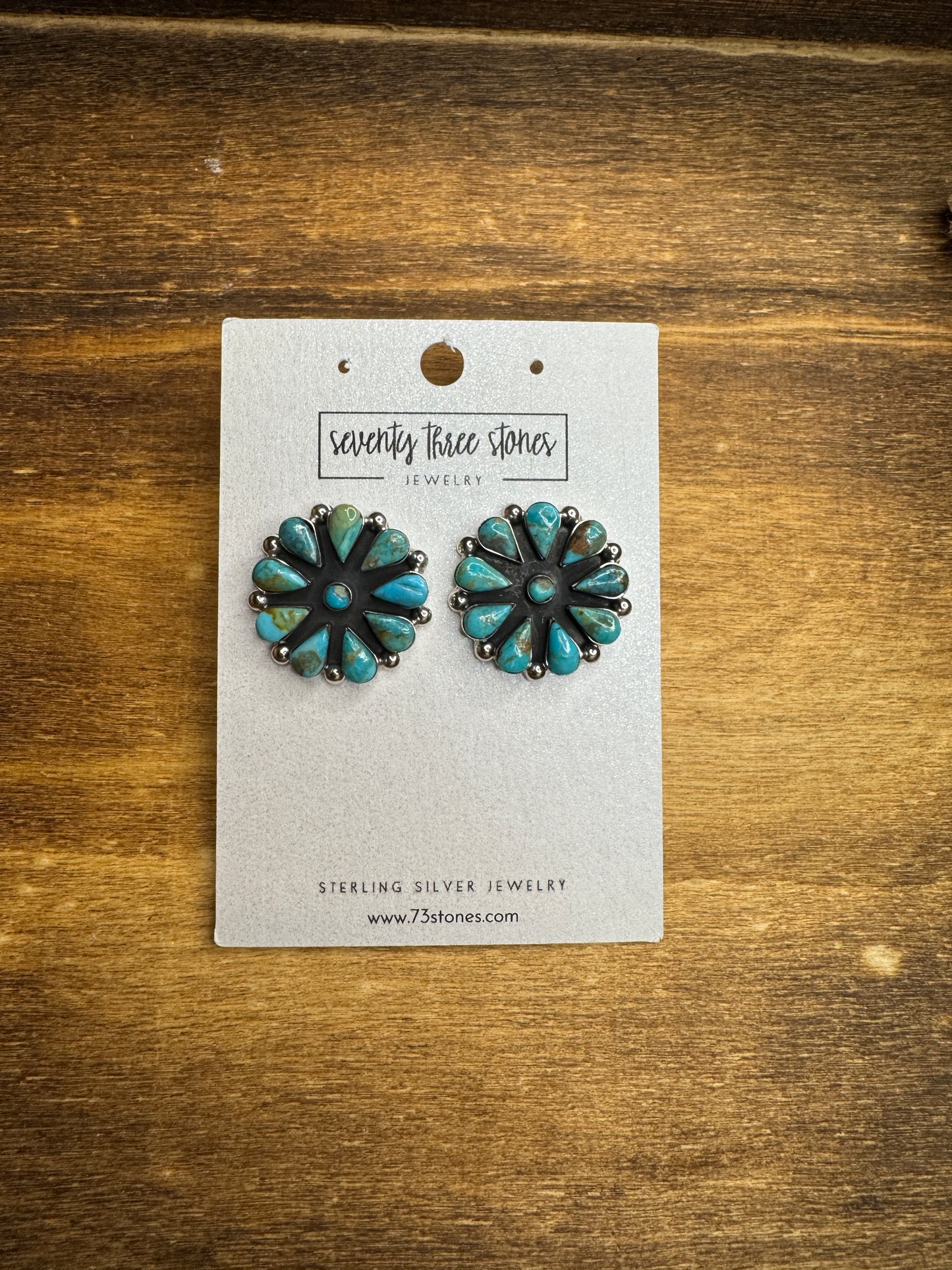 Turquoise Cluster Earring 1”