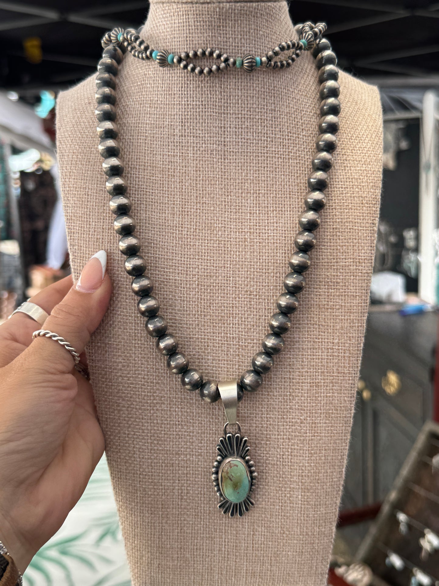 Turquoise Pendant 2.5”