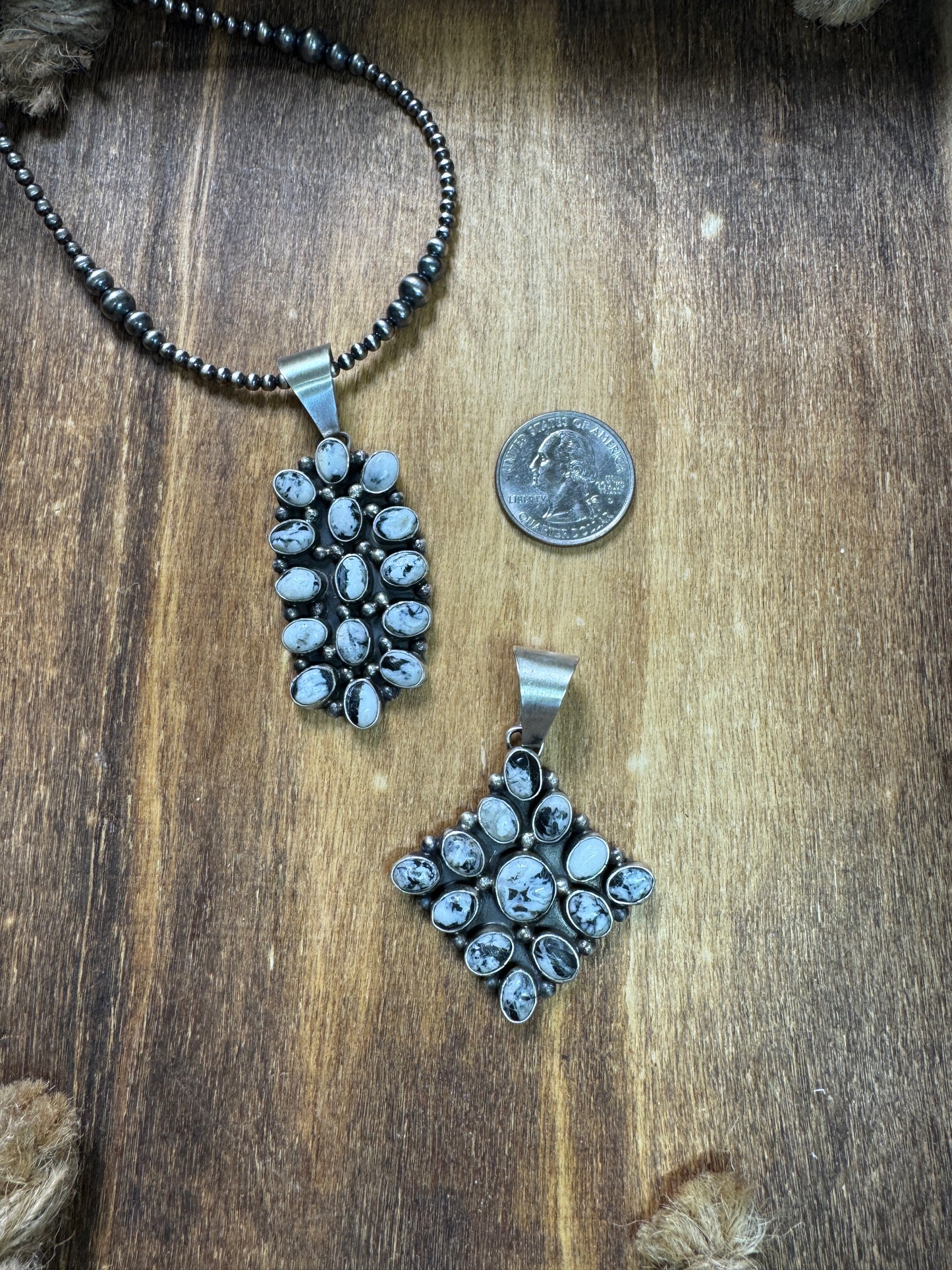White Buffalo Cluster 2” Pendant A