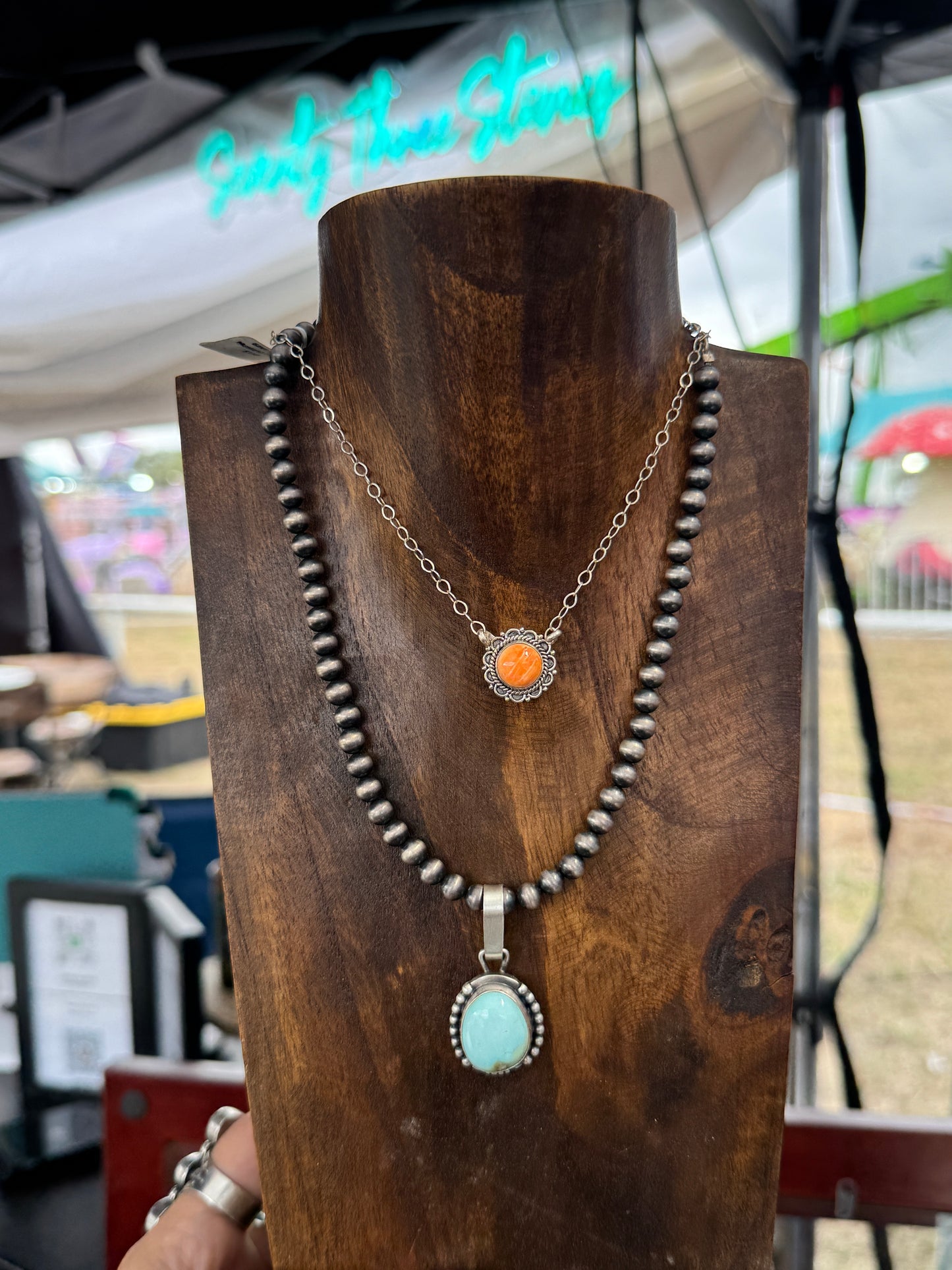 Turquoise Pendant 1.75”
