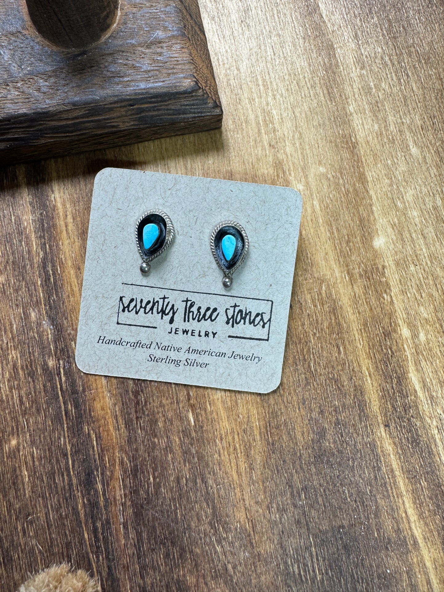 Zuni Turquoise Studs Teardrop