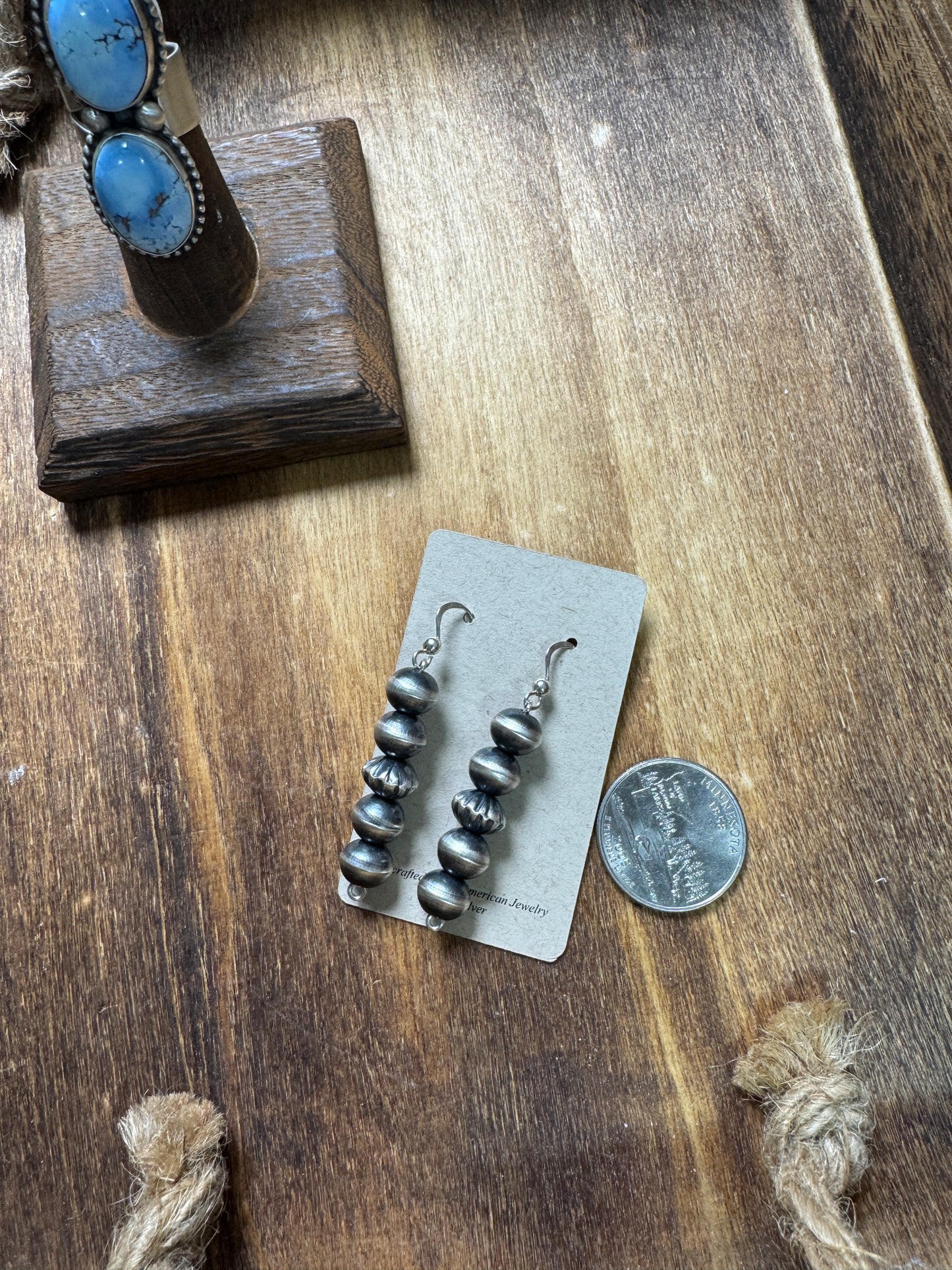 Handmade Navajo pearl earrings P. Hayley