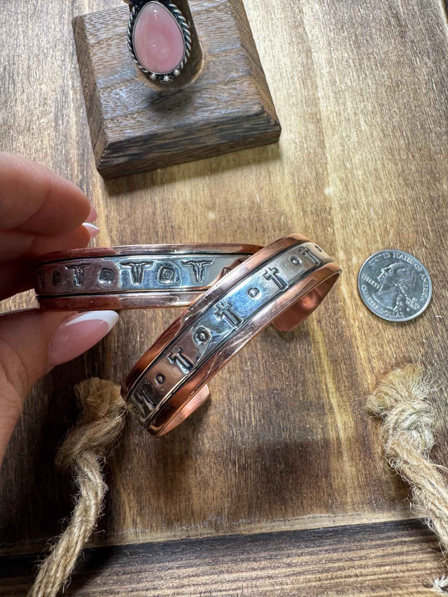 Silver and Copper Cuff cross