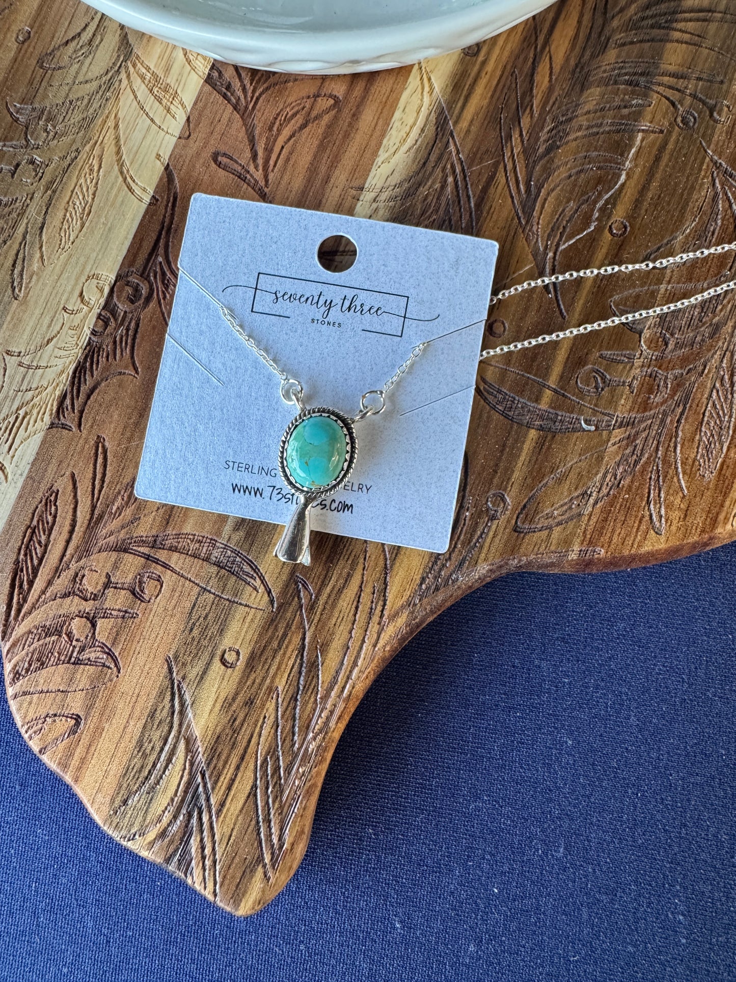 Kingman Turquoise Squash Necklace (18”)