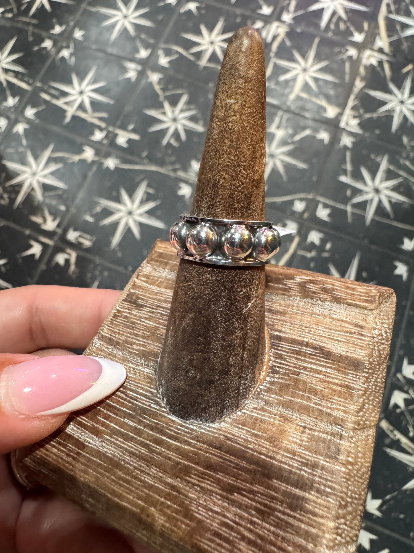 Stacker Rings - large silver ball 9mm band