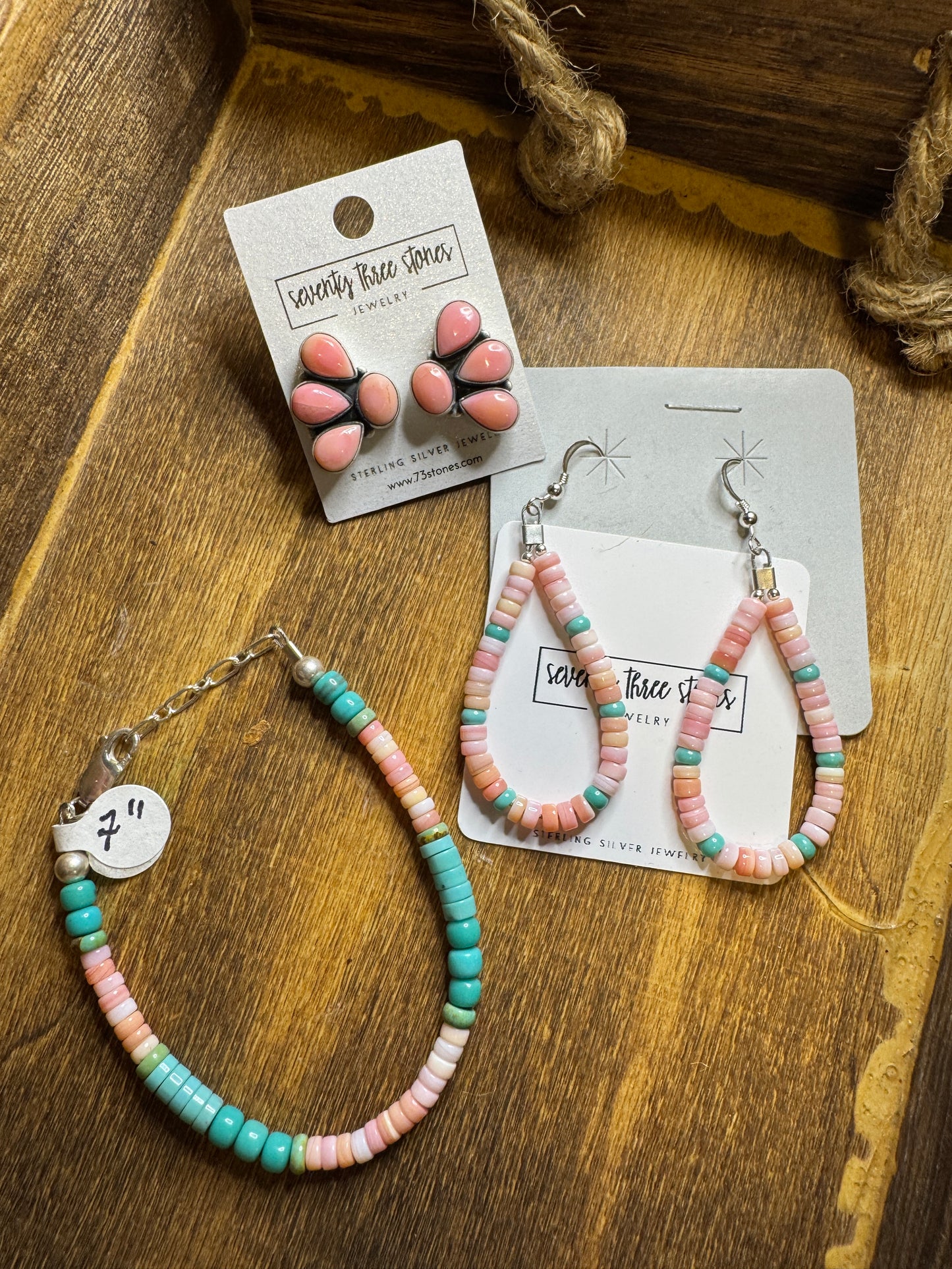 Pink and Turquoise 4 and 5mm bracelet