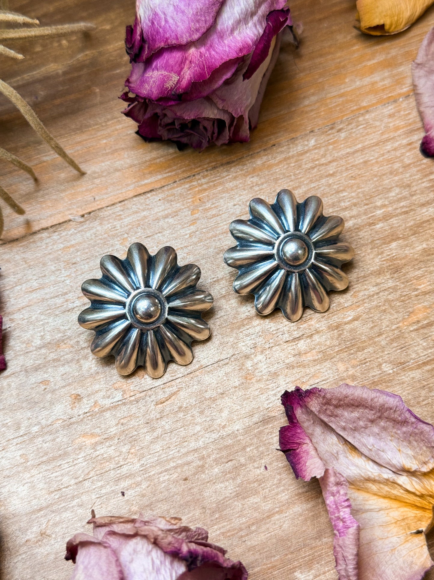 The Pascale Sterling Silver Concho Earrings