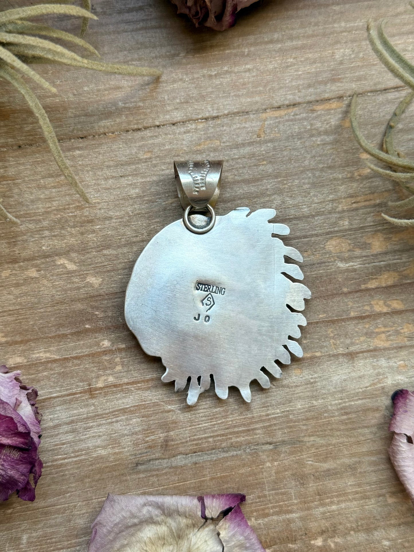 Sterling Silver Red Spiny Oyster Chief Head Pendant – Handmade by Artist Shay Pfeiffer