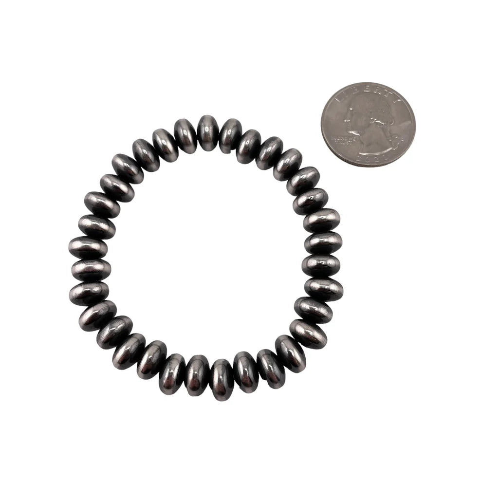 Saucer Navajo Pearls Bracelet (Stretchy) Available in 3mm up to 9mm