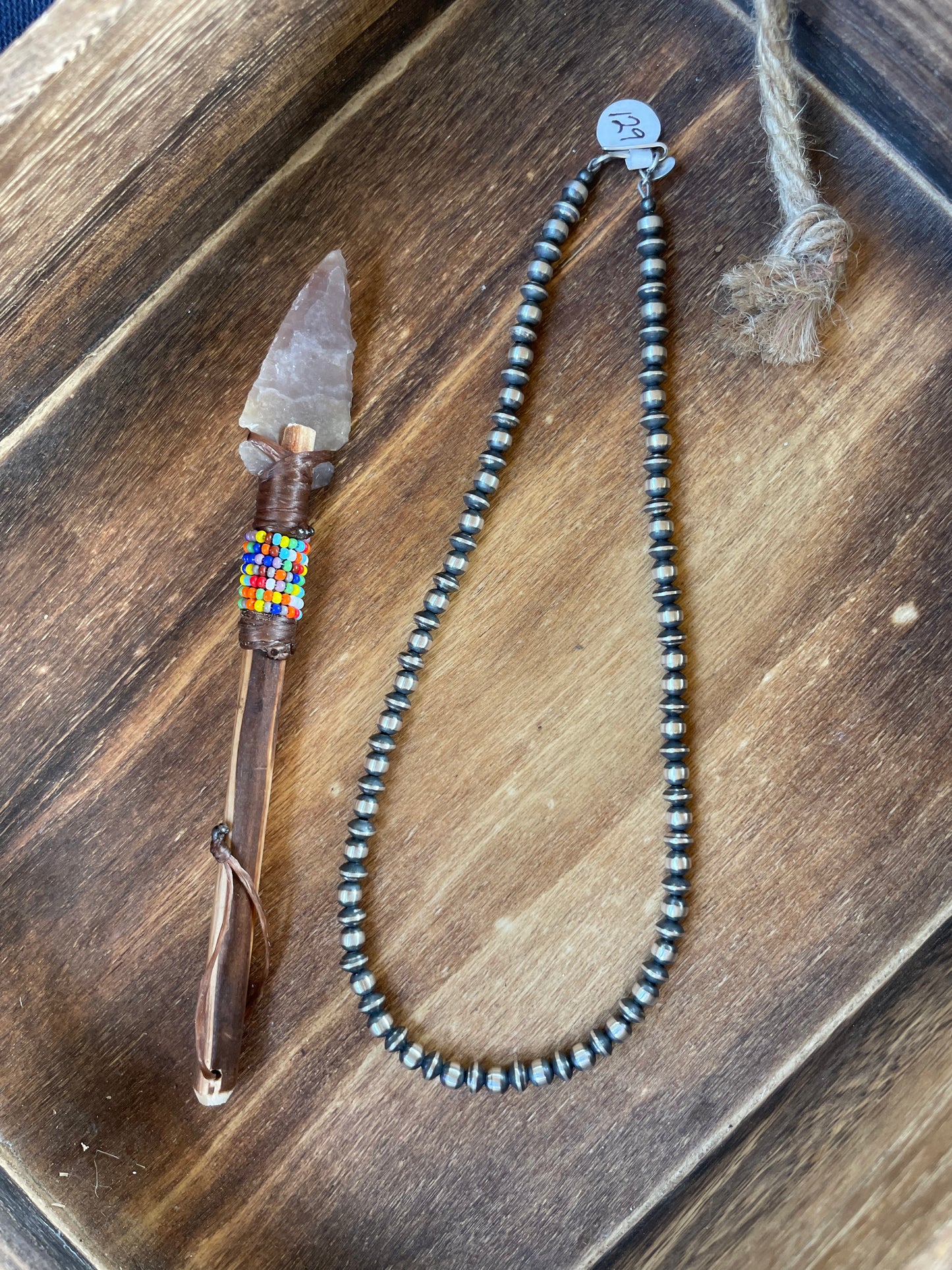 5mm Saucer and Navajo pearl Necklace