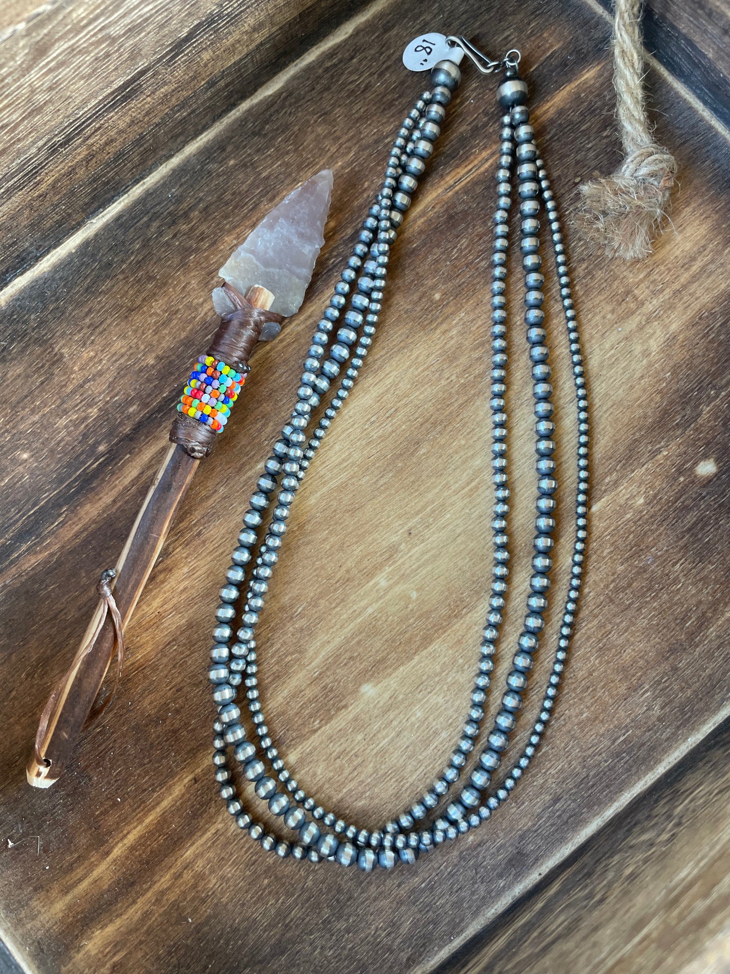 Triple strand 18” necklace 3,4,5mm