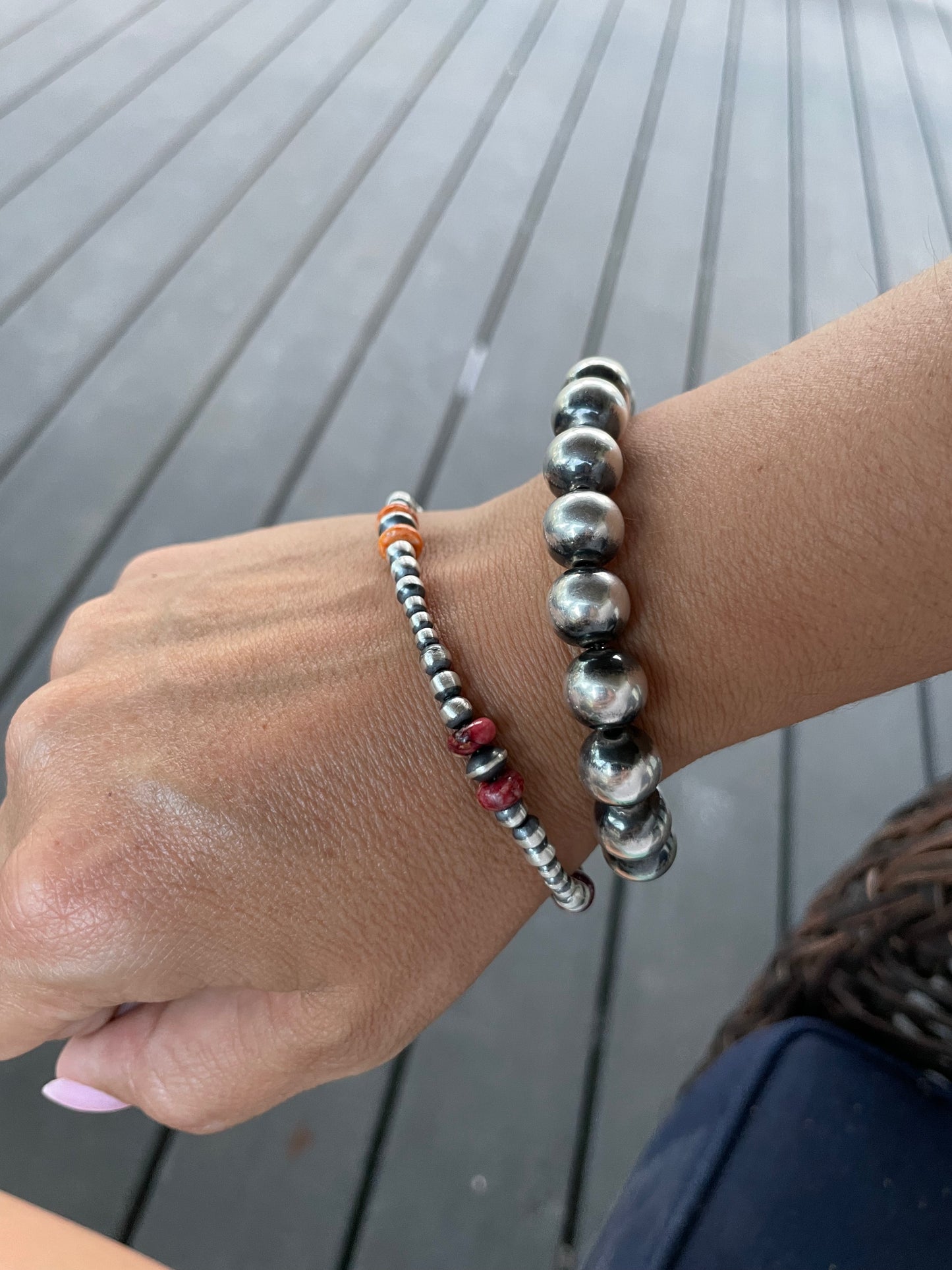 Multicolor bracelet with Navajo Pearls