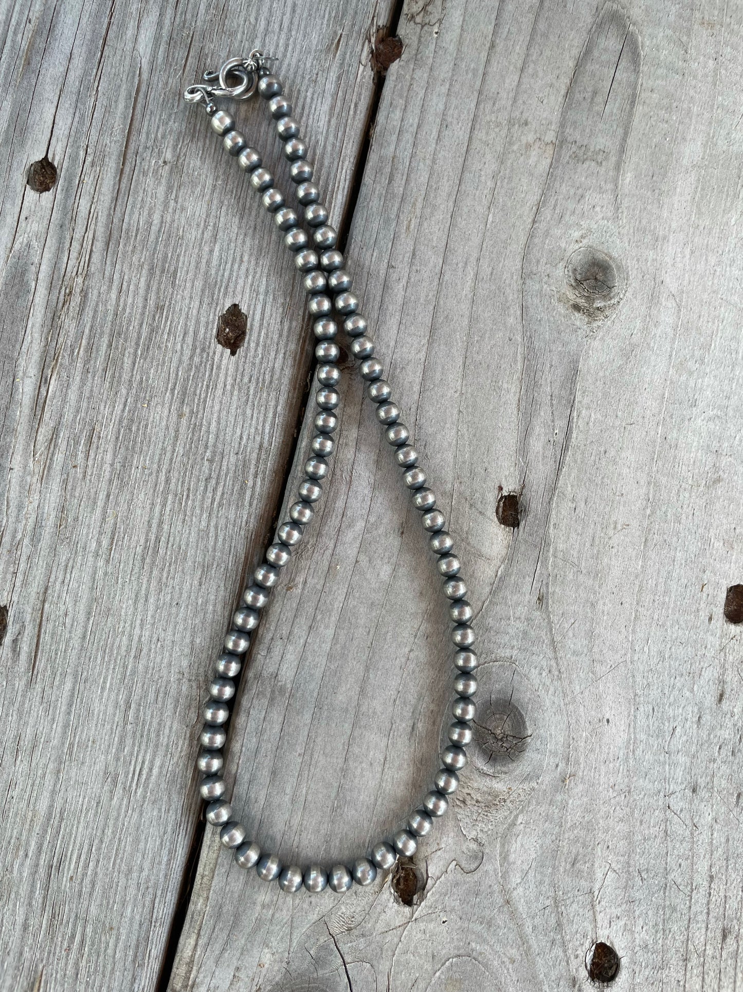 6mm Navajo Style Sterling Pearls